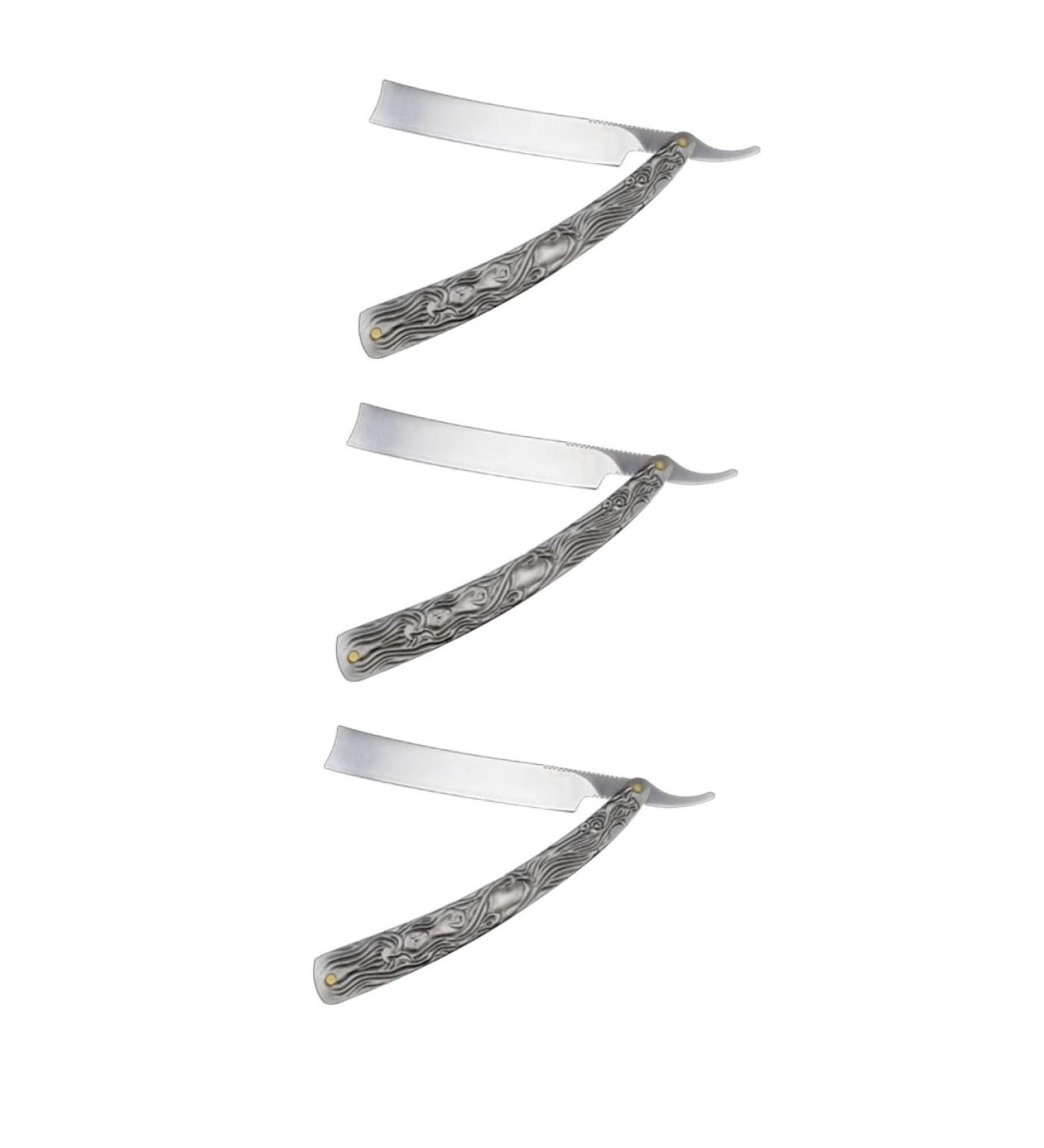 Minkissy Manual Razor Set - 3 Stk Old Fashioned Hair & Face Razors for Men & Women - Perfect for Haircuts & Beard Grooming - Buy Online on GoSupps.com