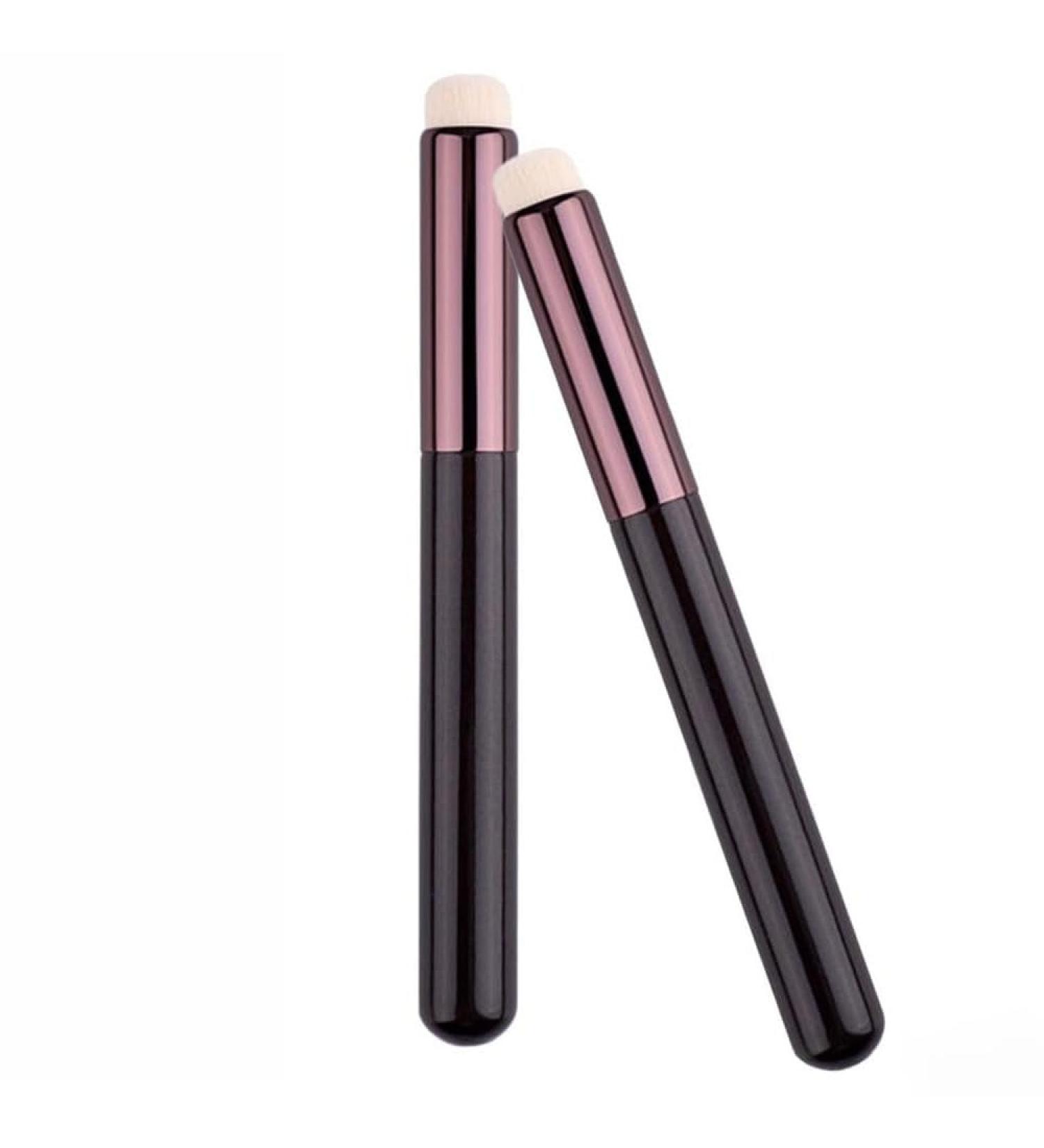2 Pcs Round Head Lip Smudge Brush - Multi-purpose Makeup Applicator for Lipstick Gloss & Creams | Travel Size Black - Buy Online on GoSupps.com
