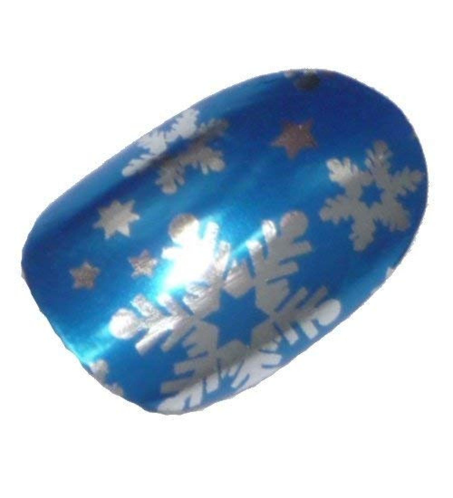 Chix Nails Nail Wraps Blue Silver Snowflake Christmas Chrome Fingers Toes Vinyl Foils - Buy Online on GoSupps.com