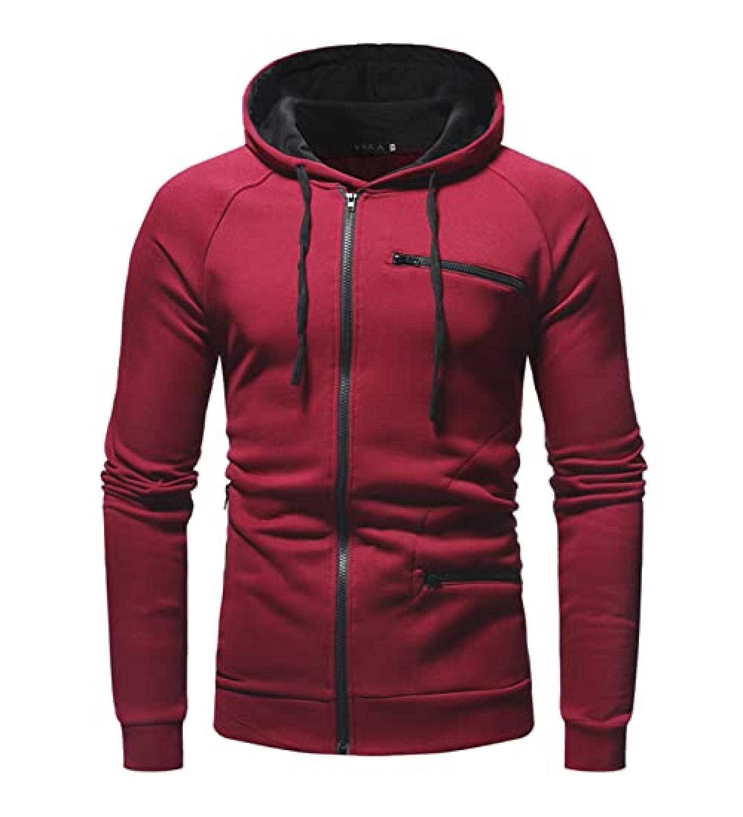 Hoodies for Men | Casual Workout Long Sleeve Pullover | X-Large Wine - Buy Online on GoSupps.com