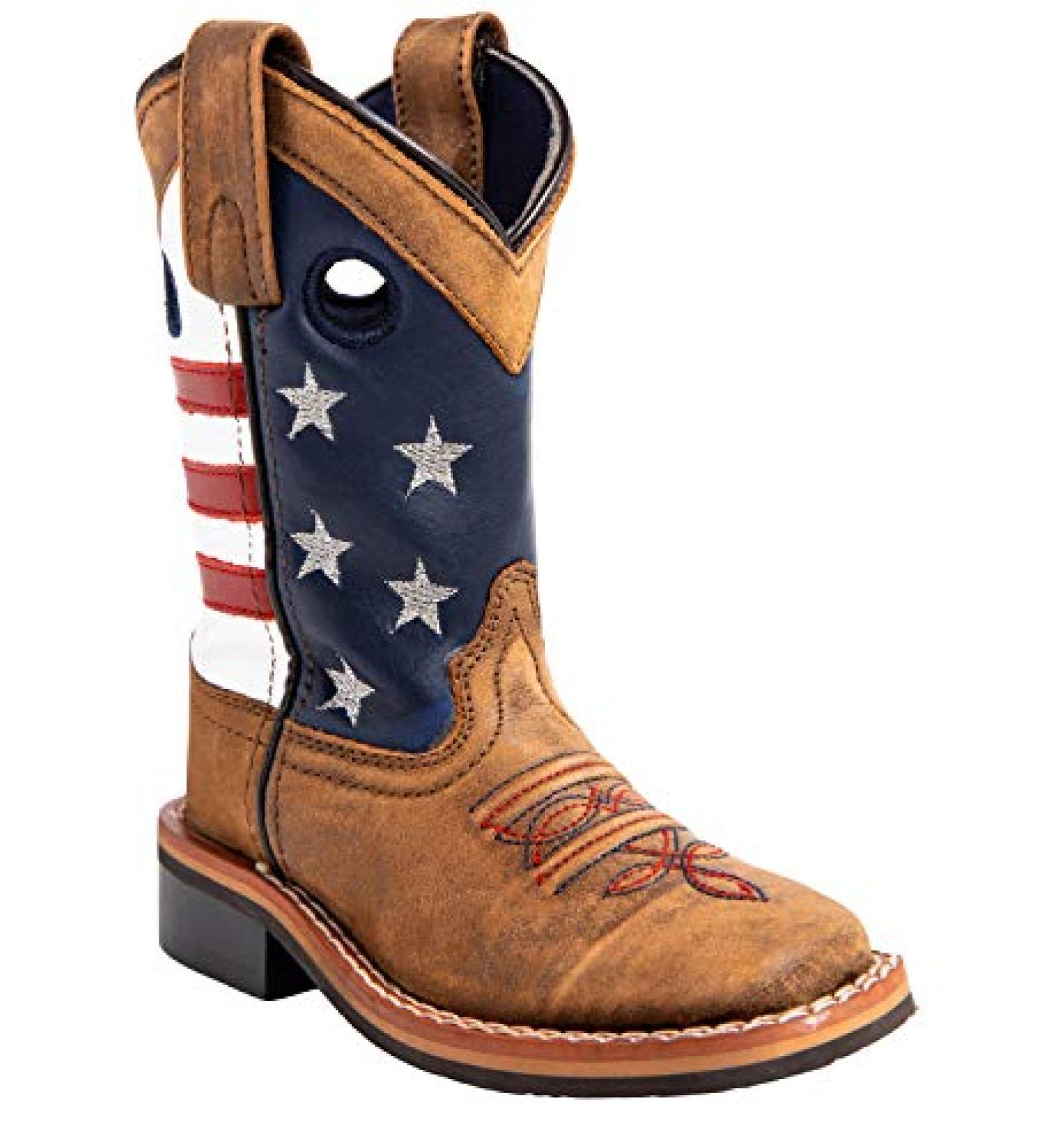 Cody James Boys' USA Flag Cowboy Boot - Broad Square Toe - Size 13 Little Kid, Brown - Buy Online on GoSupps.com
