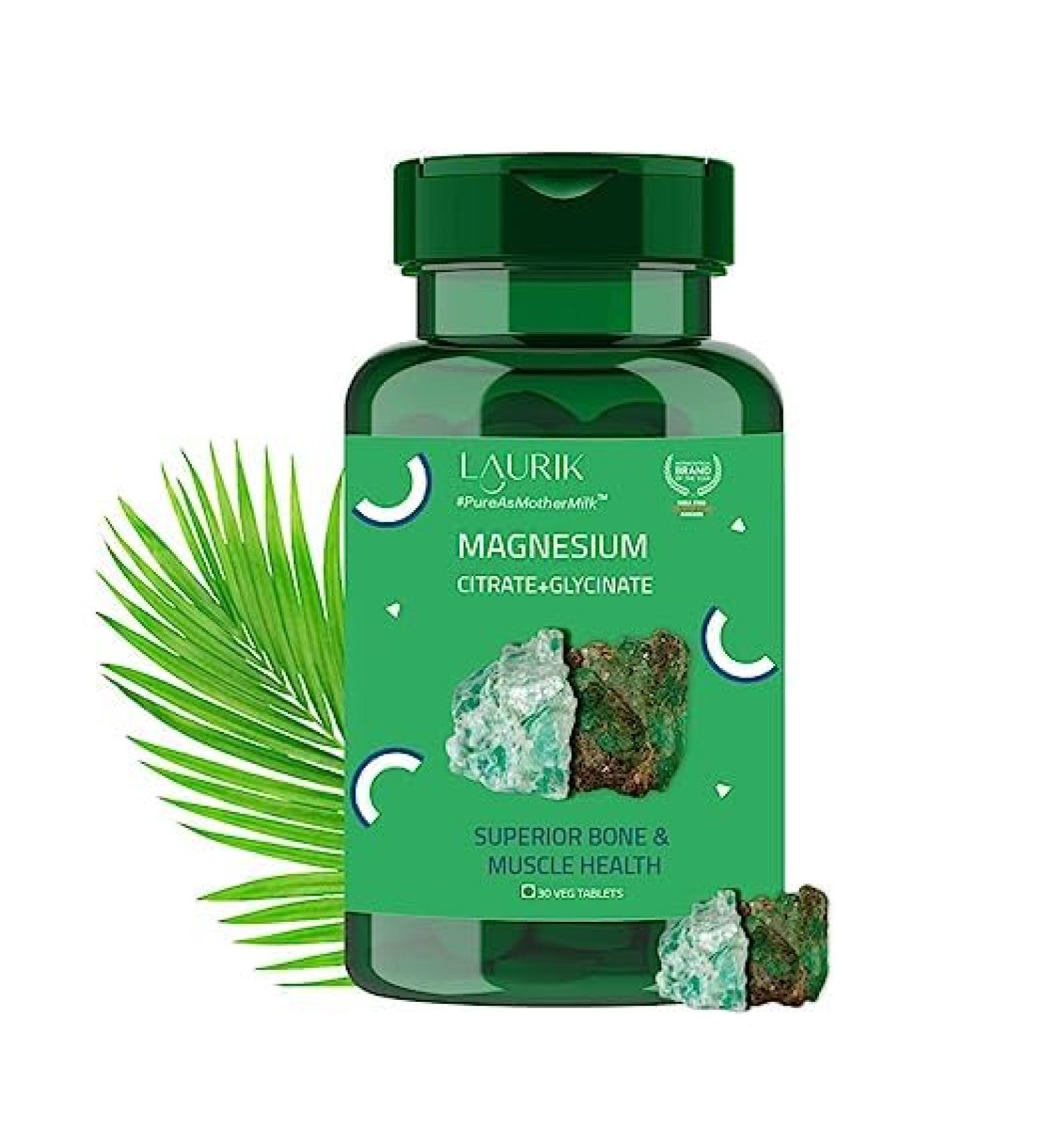 Magnesium Citrate + Glycinate + Oxide Complex Supplement - 30 Tablets | Supports Sugar Levels & Bone Health for Men & Women - Buy Online on GoSupps.com