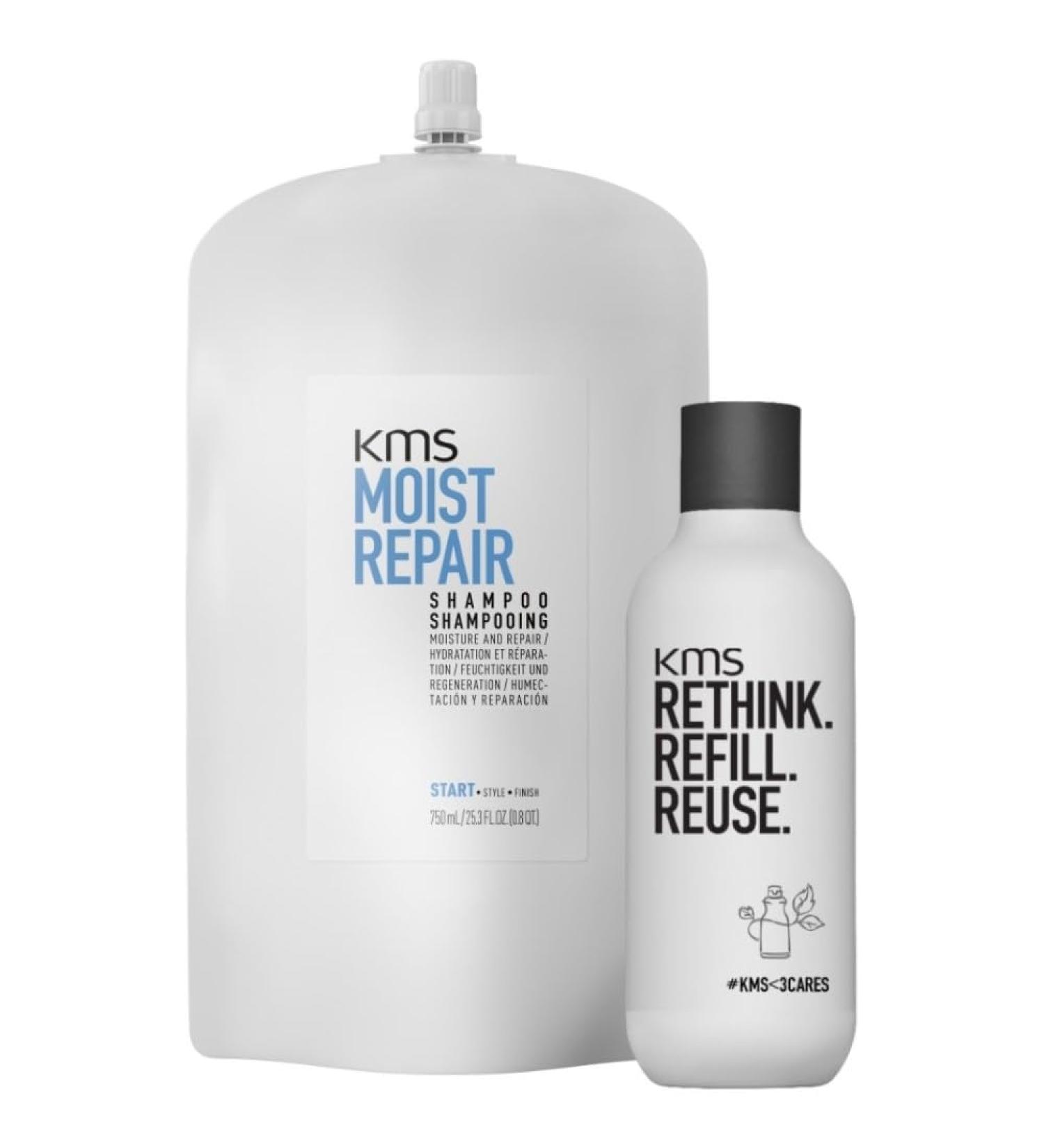 KMS Moist Repair Shampoo Pouch 750ml - moisturizing shampoo refill - Buy Online on GoSupps.com