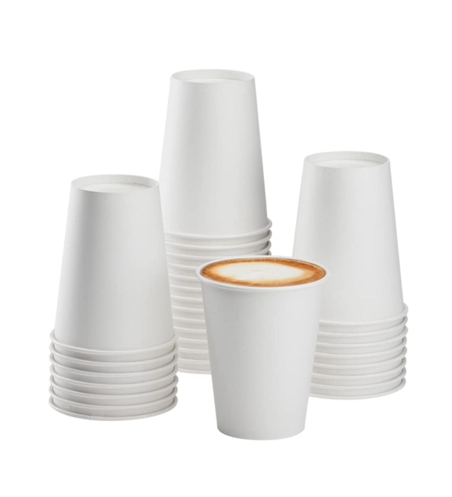 GOURMEX 1000 Disposable Coffee Cups | White Paper Cups Disposable Hot Cups | Ideal for Home Work and to-Go | Fits with Coffee Cups Disposable Lids (10oz) - Buy Online on GoSupps.com