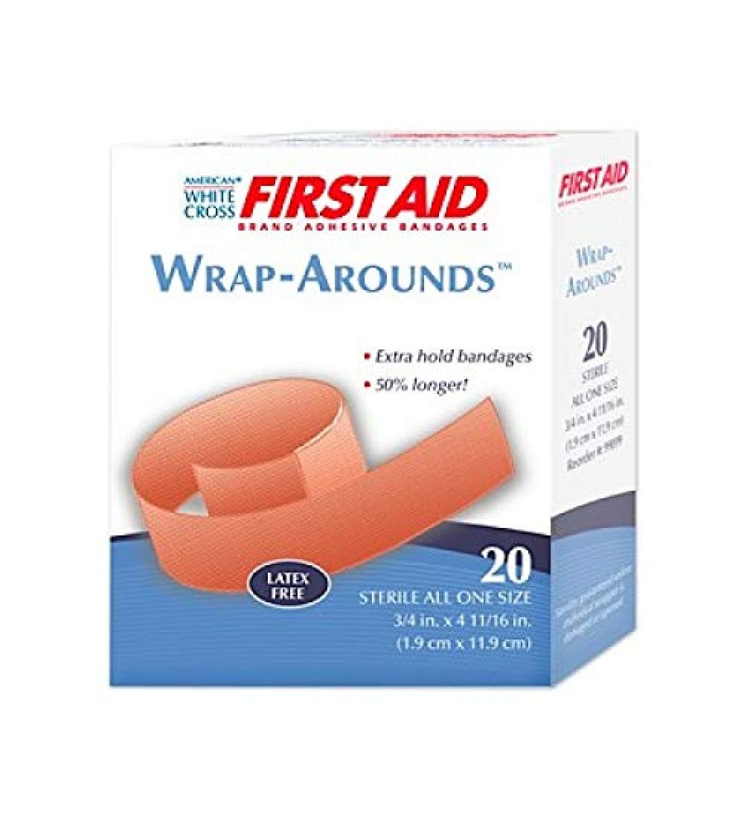 Wrap-Arounds Flexible Fabric Bandages  3/4 X 4 11/16  Box of 22