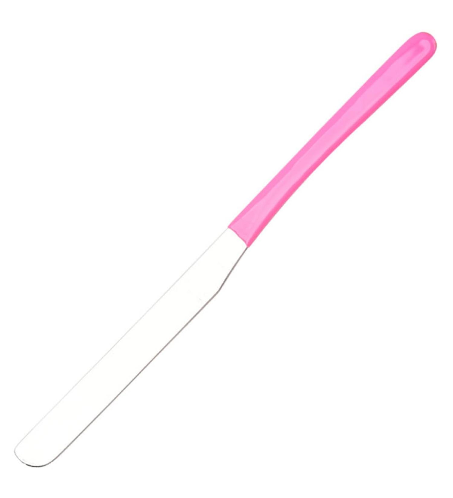 Shop Pink Cosmetic Metal Spatula for Makeup Mixing & Skin Care | Durable Beauty Products Spoon 16x1x0.5cm - Buy Online on GoSupps.com
