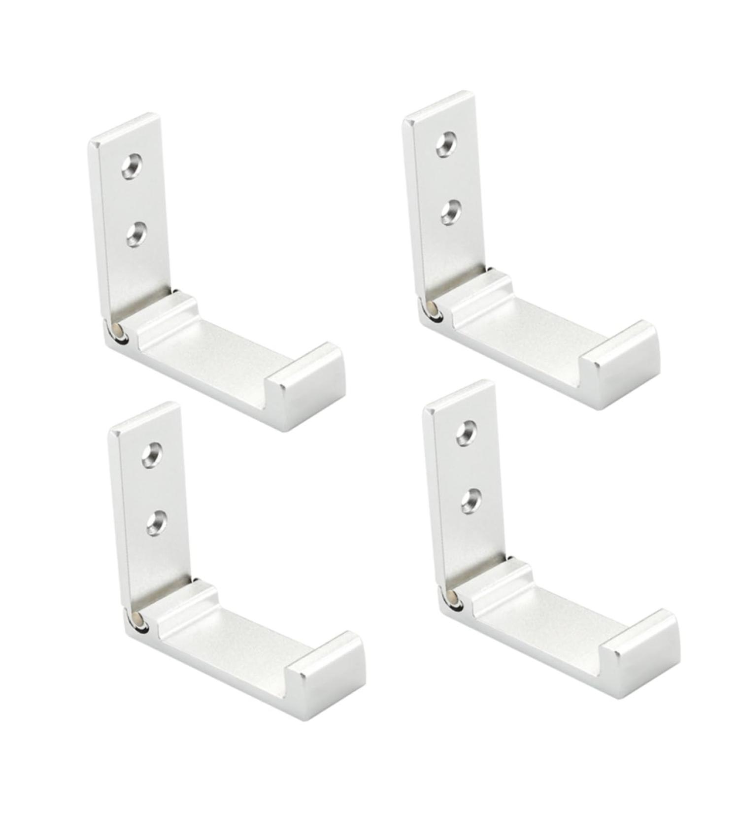 Alipis 4pcs Foldable Hooks Wall Mount Hooks Alloy Hooks Wall Hanger Wall Hanging Row Hook Round medium Silver - Buy Online on GoSupps.com