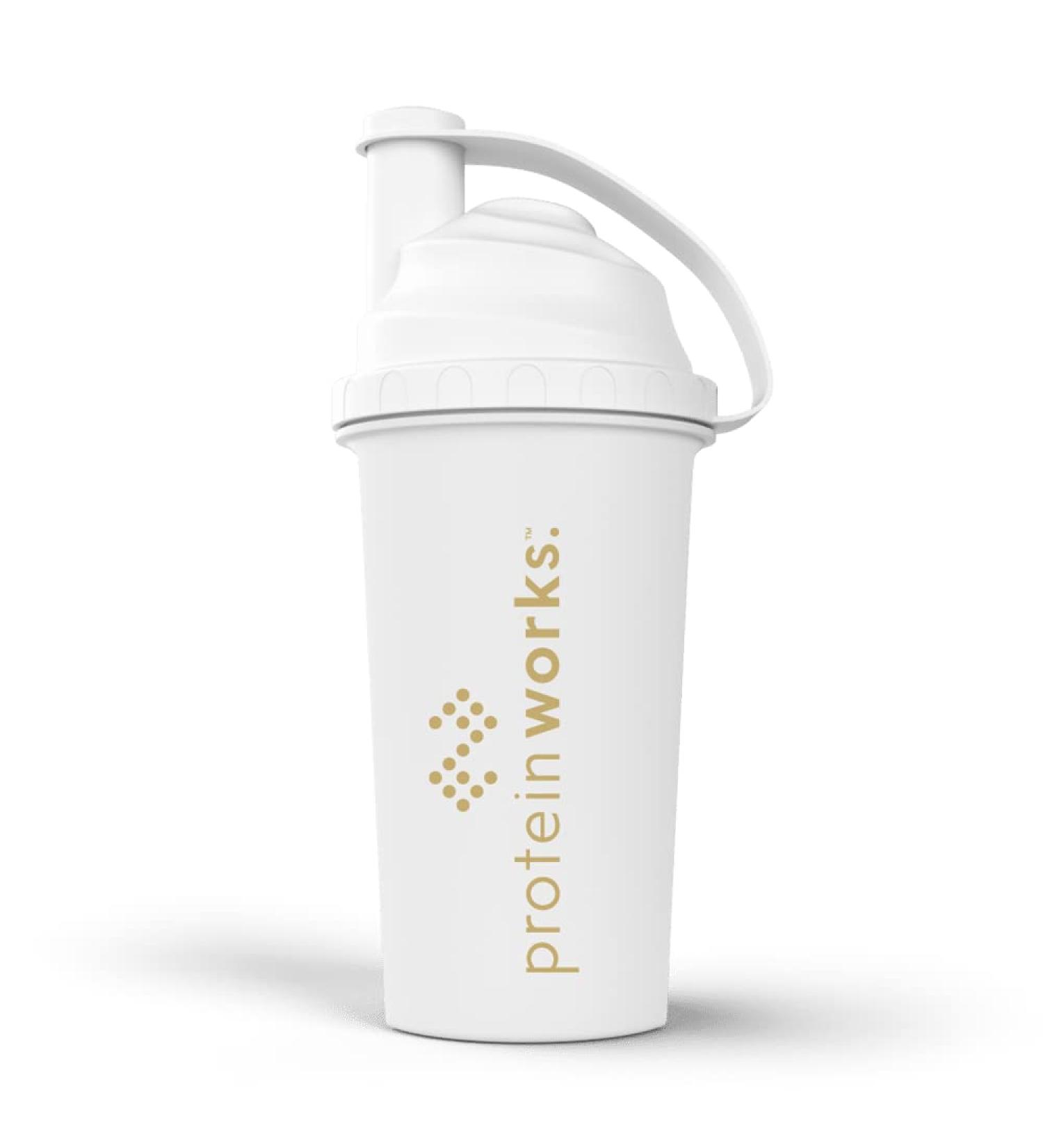 Buy Protein Works White & Gold Shaker 700ml - Premium Quality Protein Blender for Smoothies & Shakes - International Shipping Available - Buy Online on GoSupps.com