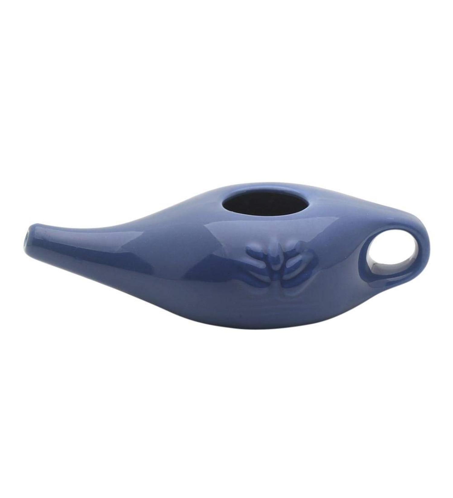 boomprospect Sinus Wash Pot Ceramic Neti Pot for Nasal Cleansing | Compact and Travel-Friendly Design | Natural Treatment for Sinus Blue - Buy Online on GoSupps.com