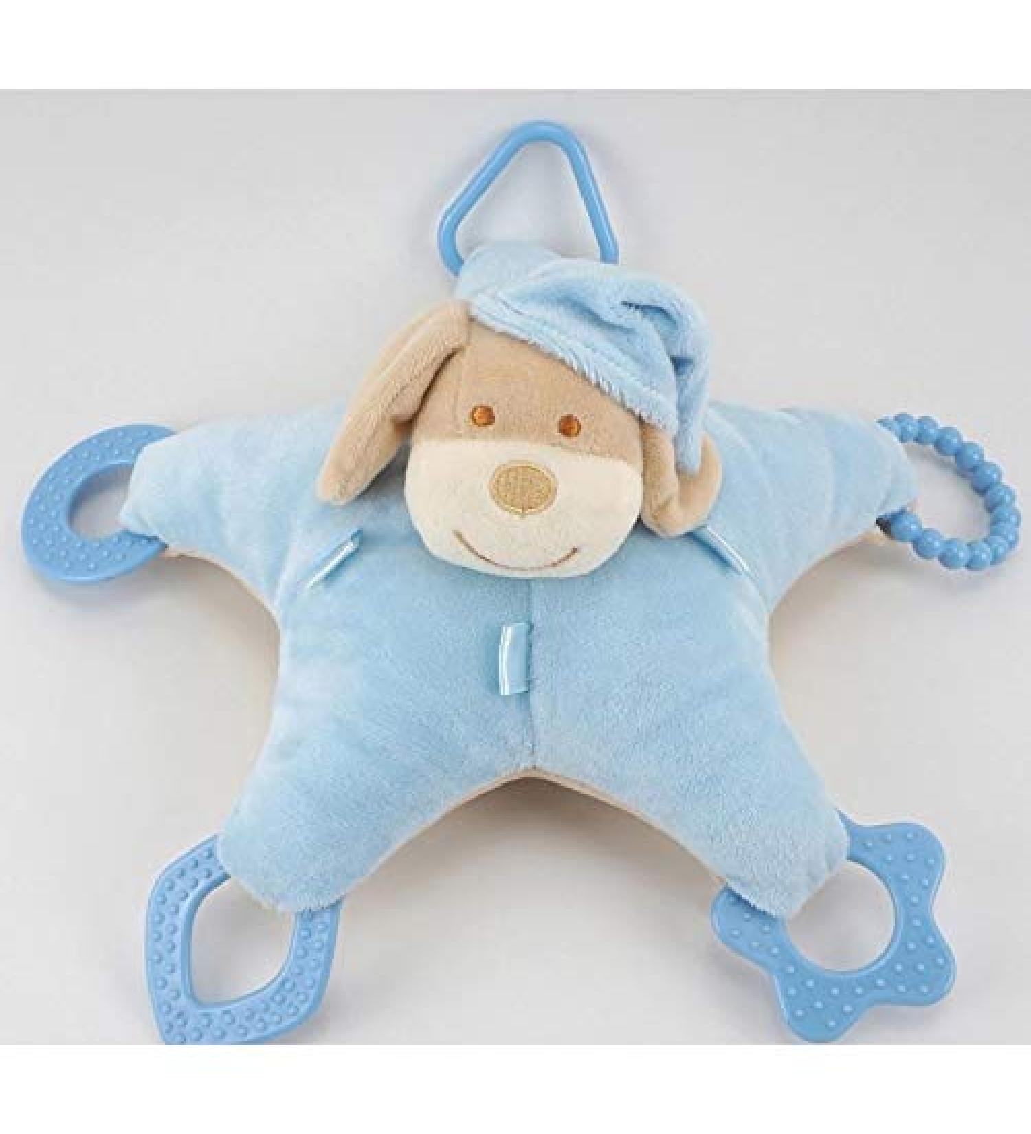 Duffi Baby Plush Toy Perrito and Teething Ring 100% Polyester Blue Master Baby Home SL 0768-12