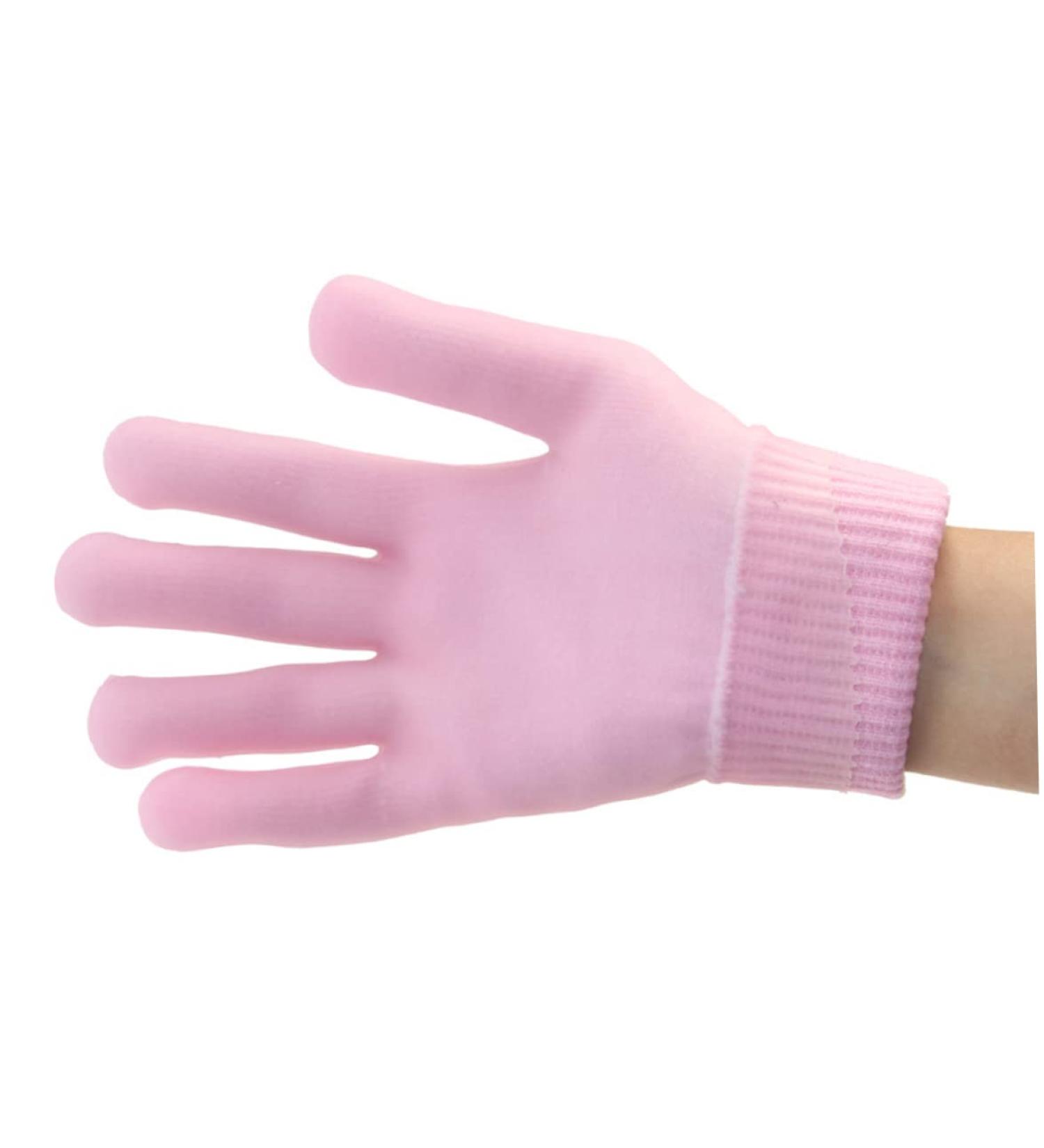 Moisturizing Spa Gloves with Gel Lining | Soft Cotton & Essential Oils for Dry Hands - Pink - Buy Online on GoSupps.com