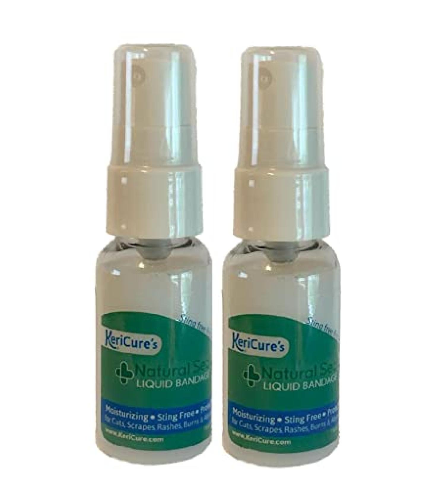 KeriCure Natural Seal Invisible Liquid Bandage 2 Pack - Soothe, Seal, and Protect Small Cuts, Scrapes, Rashes, and More - Sting-Free, Moisturizing Spray on Bandage - No Harsh Chemicals - Buy Online on GoSupps.com