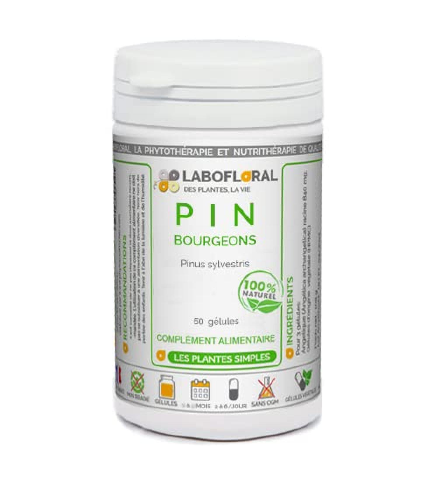 Labofloral Pine Buds 50 Capsules with a Strength of 250 mg - Food Supplement - Respiration - Made in France - Buy Online on GoSupps.com