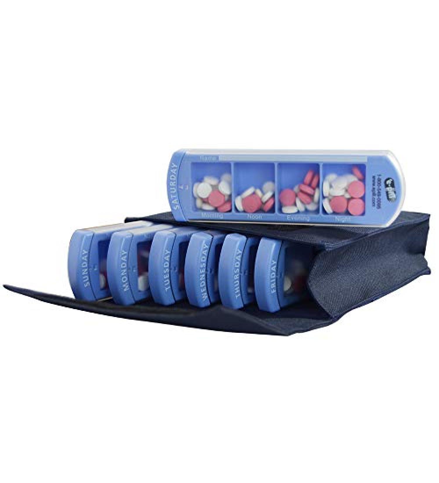 e-Pill 4x Daily Large Weekly Pill Organizer | Vitamin & Medicine Pillbox with Discreet Case - Ship Internationally - Buy Online on GoSupps.com