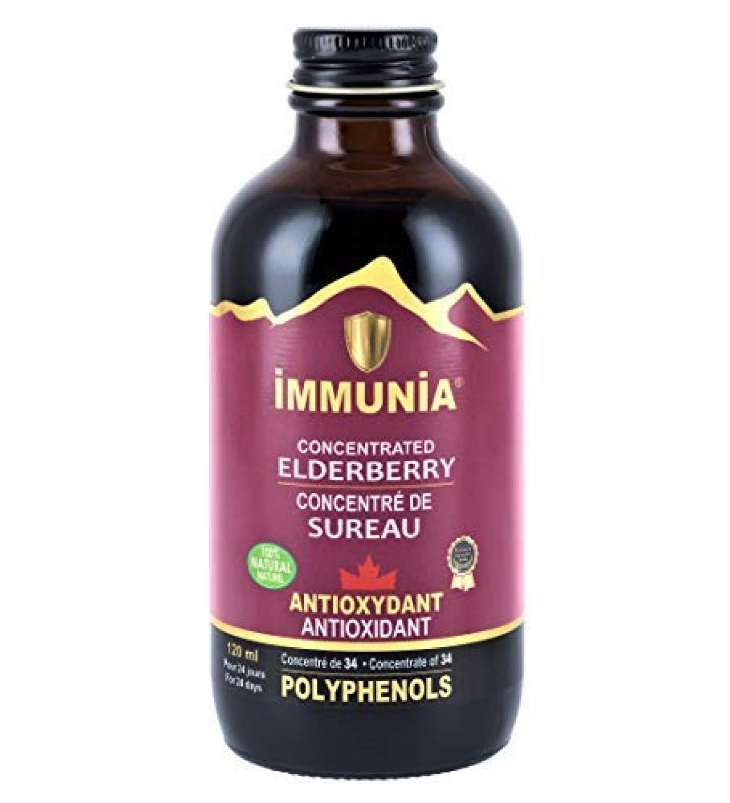 IMMUNIA - Pure Elderberry concentrate - Organic Elderberries. Powerful Antioxidant - Anti-influenza & Natural Anti-inflammatory. Made in Canada. (1-Pack) 1 count (Pack of 1) - Buy Online on GoSupps.com