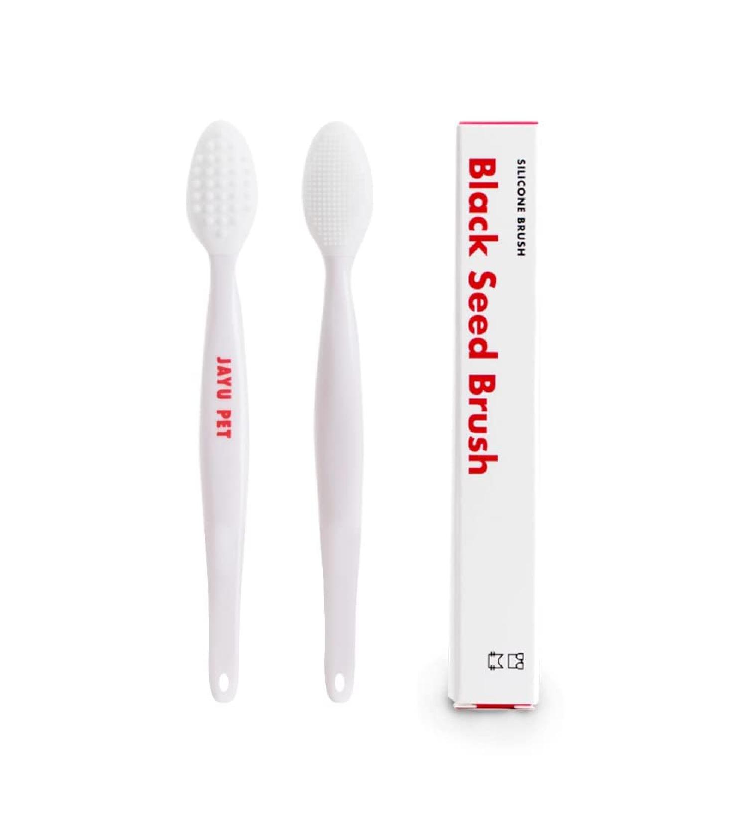 JAYU PET Black Seed Brush - Cat Acne Chin Treatment Cat Acne Brush Silicone Brush for Cats Chin Acne & Blackhead Exfoliation Double-sided Cat Grooming Brush (1PCS) - Buy Online on GoSupps.com