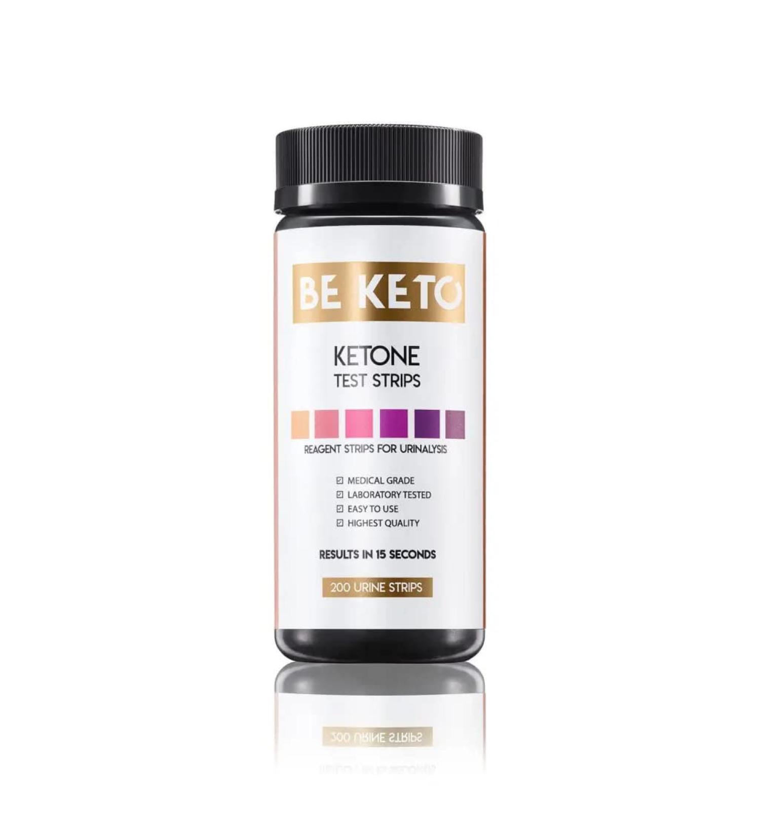 Beketo Keton Test Strips - 200 Urine Strips for Keto Diet & Weight Loss Analysis | Ideal for Diabetics Paleo & Atkins - Buy Online on GoSupps.com