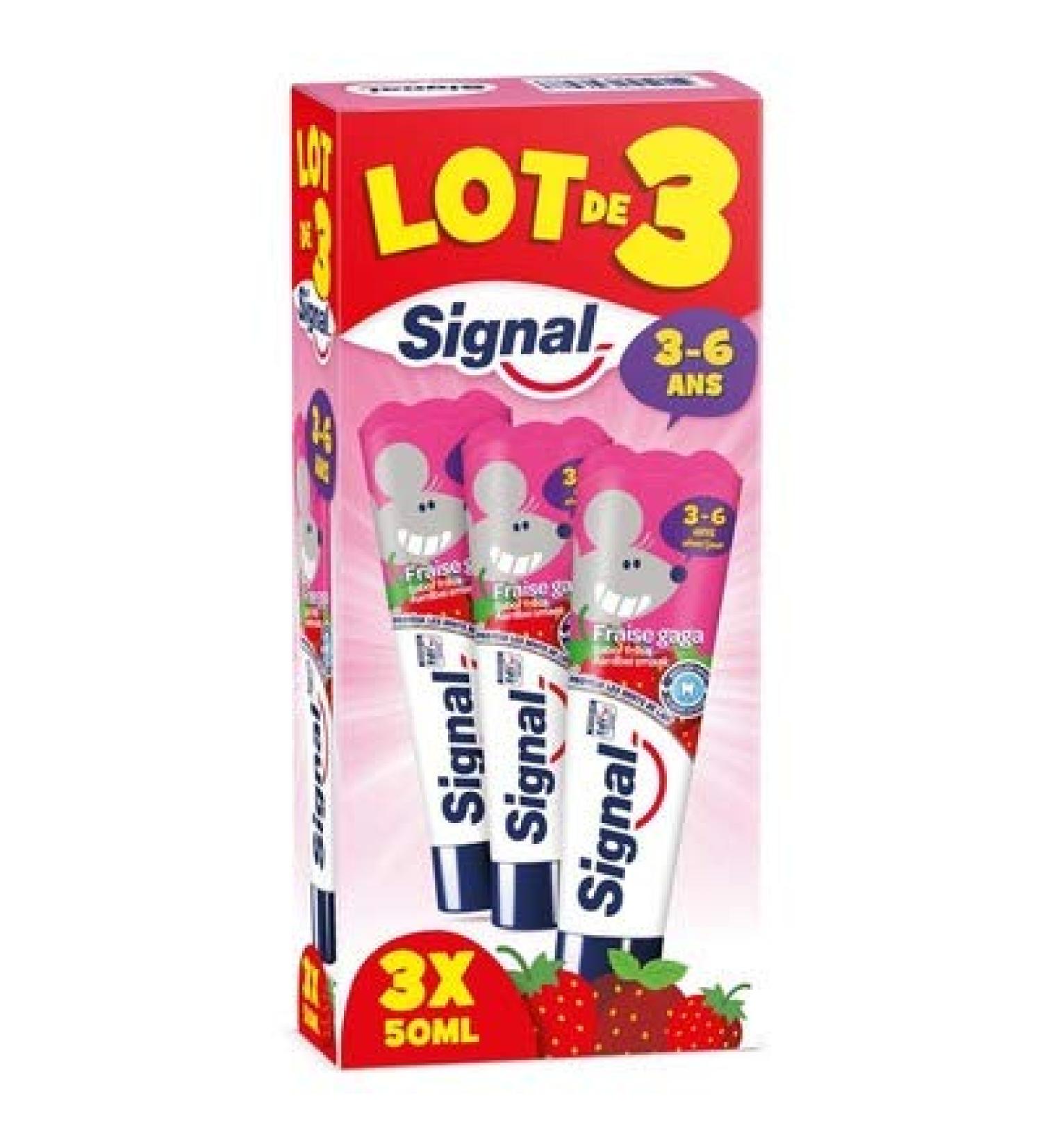 Signal Toothpaste for Children Strawberry Flavour 3 6 Years 50 ml 3 Pack