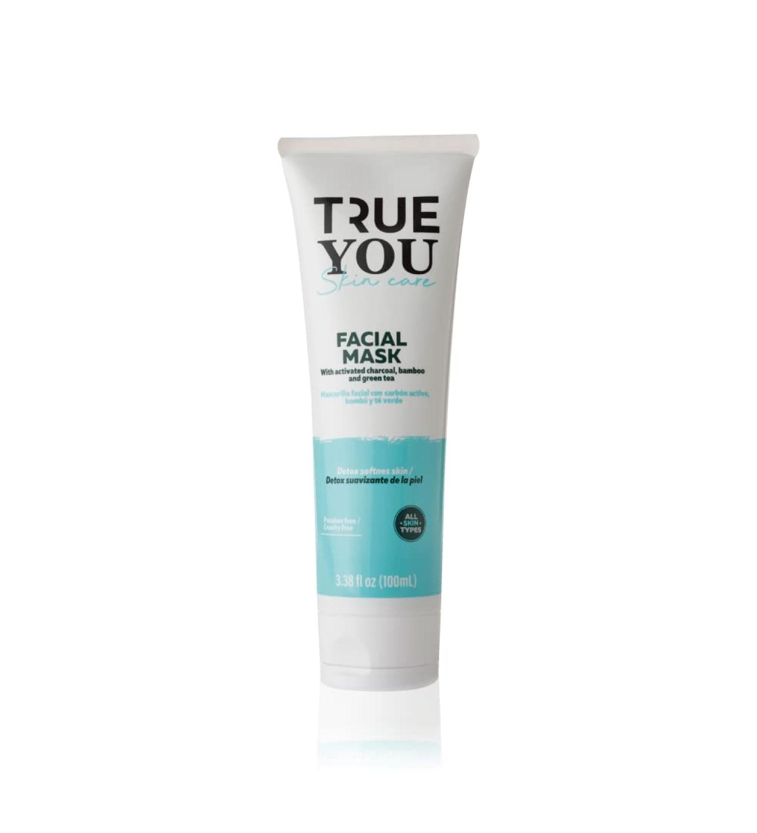 TRUE YOU Skincare Facial Mask - Hydrating Charcoal Bamboo & Green Tea Cleanser for Daily Use | 3.5 oz - International Shipping - Buy Online on GoSupps.com
