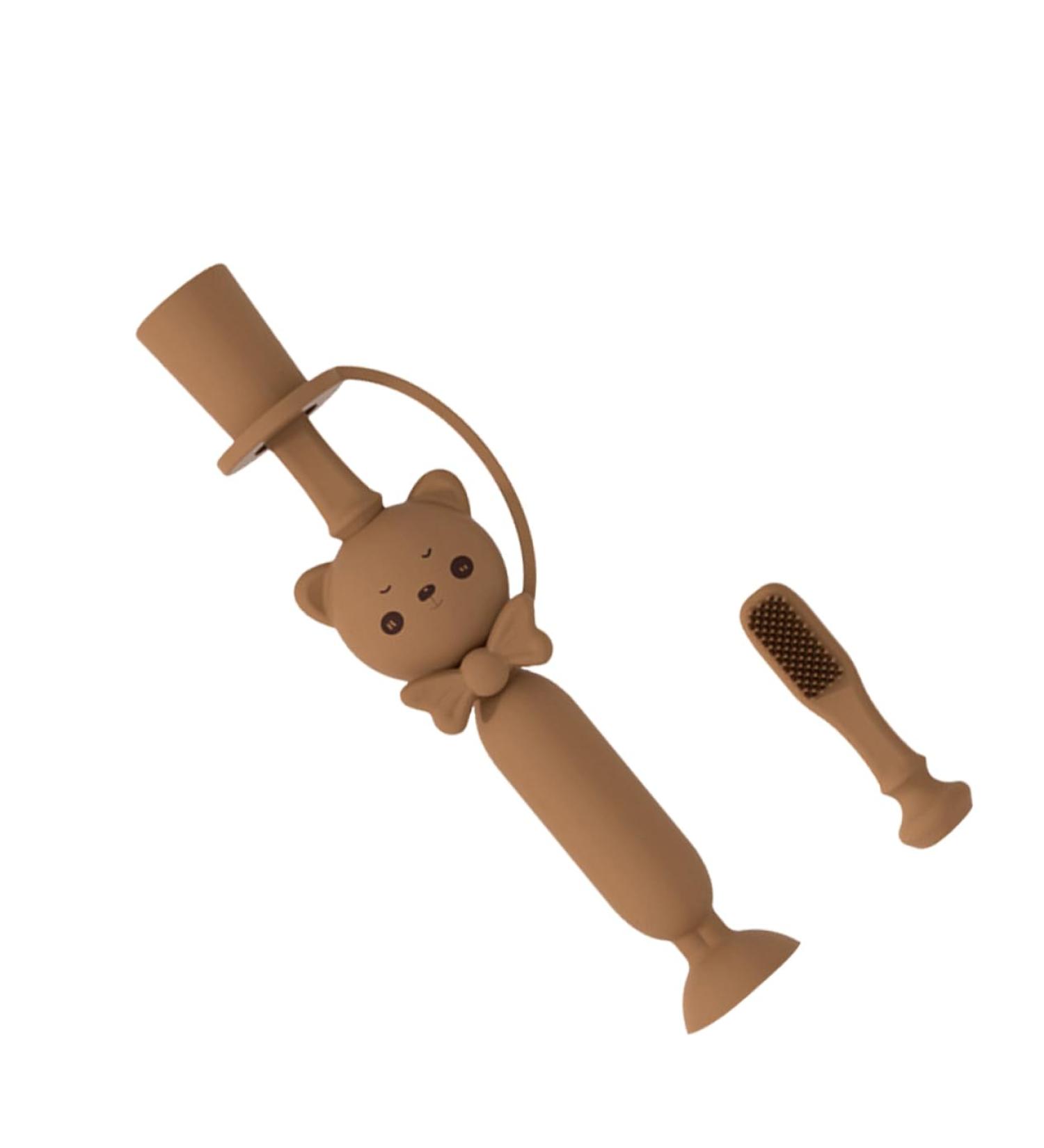 Kombiuda Silicone Toothbrush for Children | Baby Training Toothbrush with Soft Bristles | Fun Caricature Design for Newborn Care - Buy Online on GoSupps.com