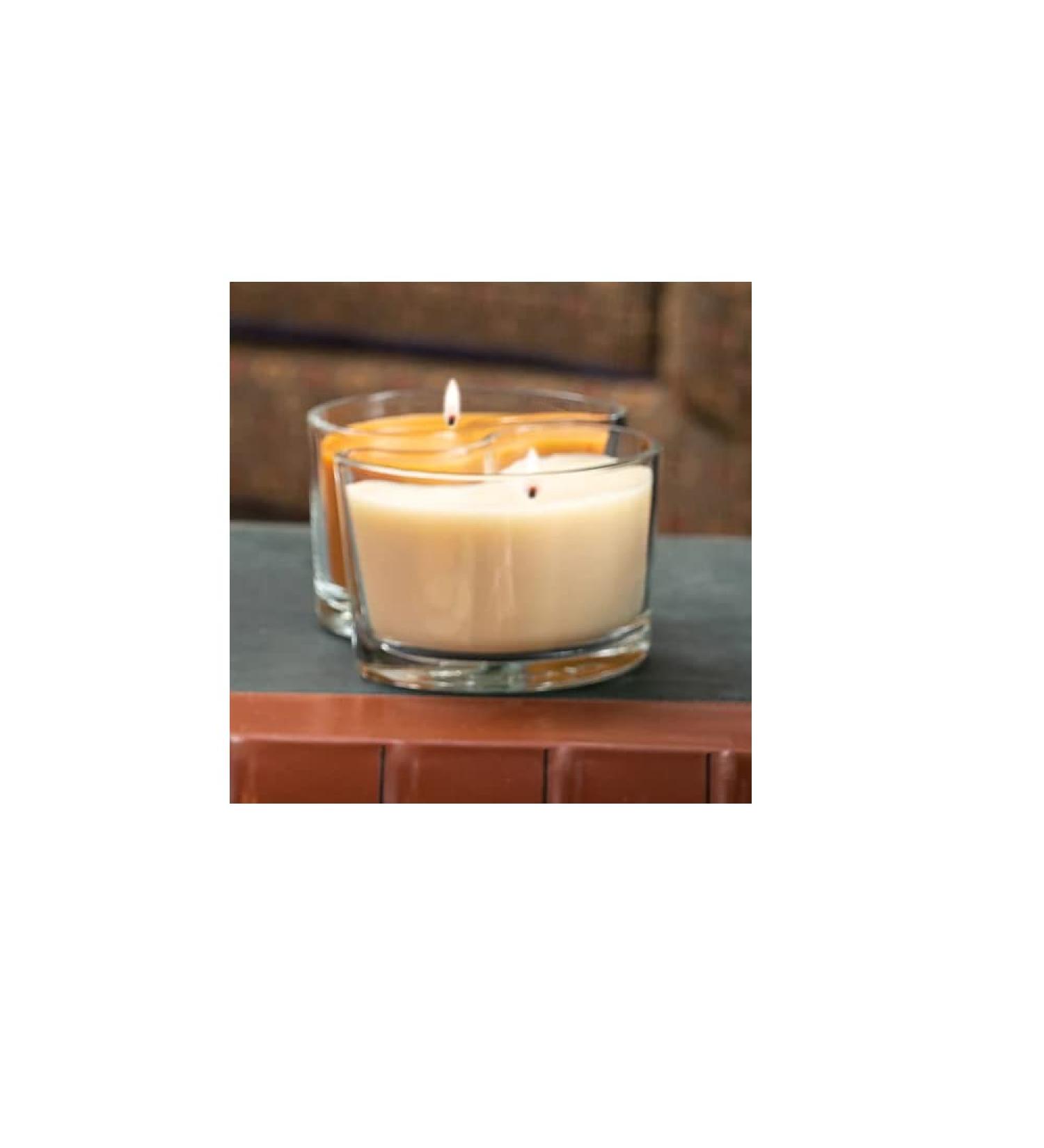 The Candle Cottage DM111 Medium DUOS Dual Fragrance Candles - Decadent Pumpkin/Cinnamon Spice - Highly-Scented Soy Candle Made in USA Long Burning Hours Lead-Free Wick 12 oz