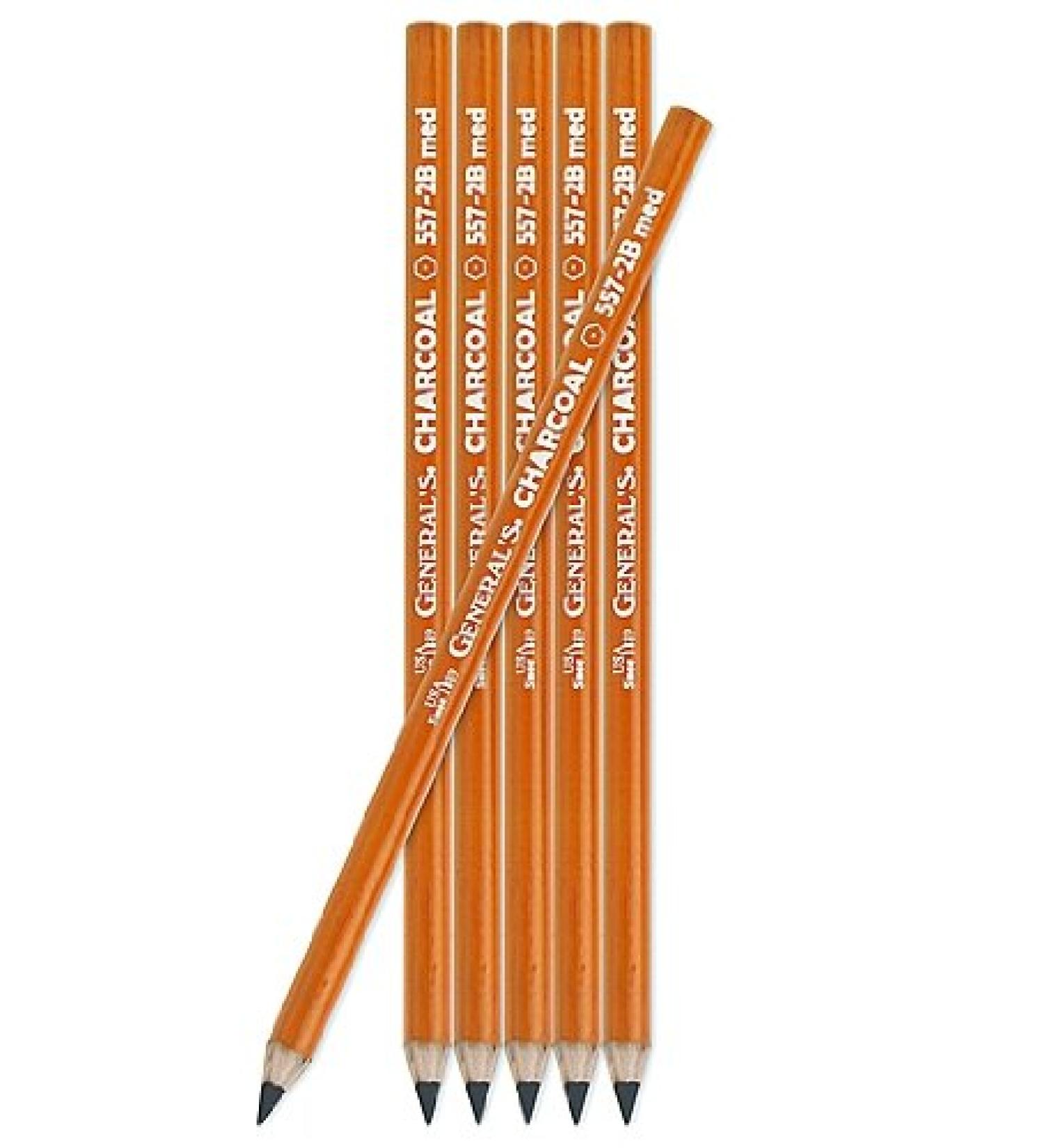 GENERAL'S 557 Series Charcoal Pencils 4B each PACK OF 12