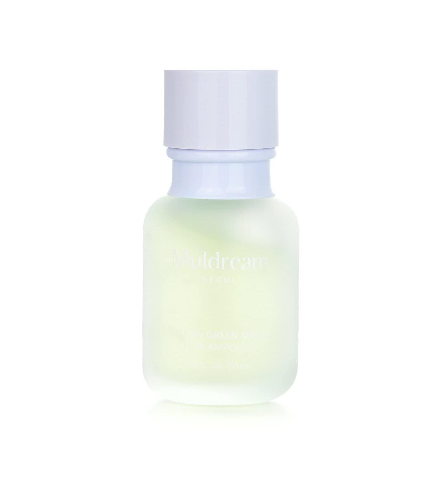 Muldream Vegan Green Mild Cica Ampoule - Hydrating and Moisturiser Facial Serum for Oily Skin - 55ml - Buy Online on GoSupps.com