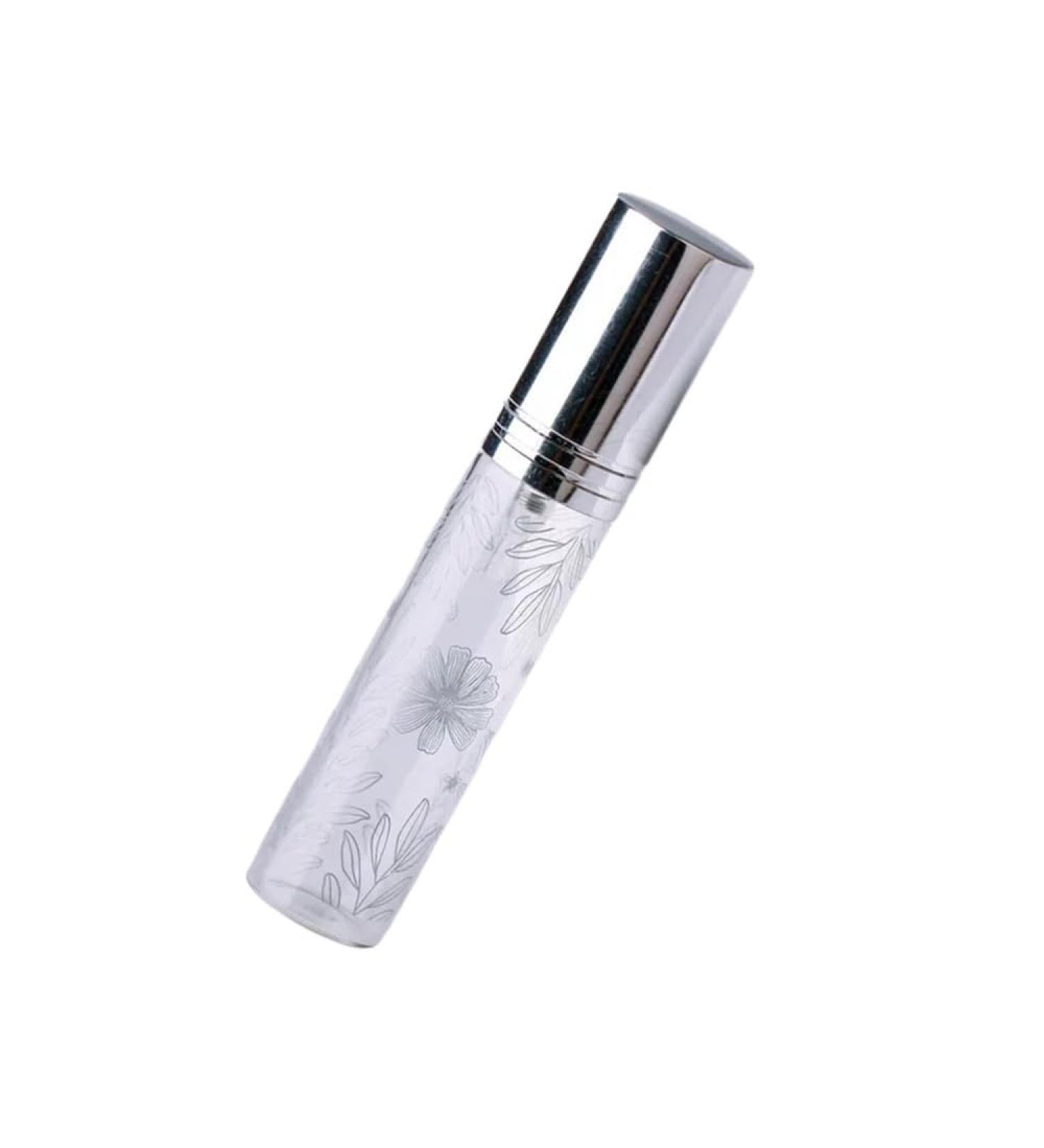10ml Port Glass Perfume Bottle with Atomizer - Empty Travel Spray - Refillable Makeup Perfumery (New Silver Leaf - Buy Online on GoSupps.com