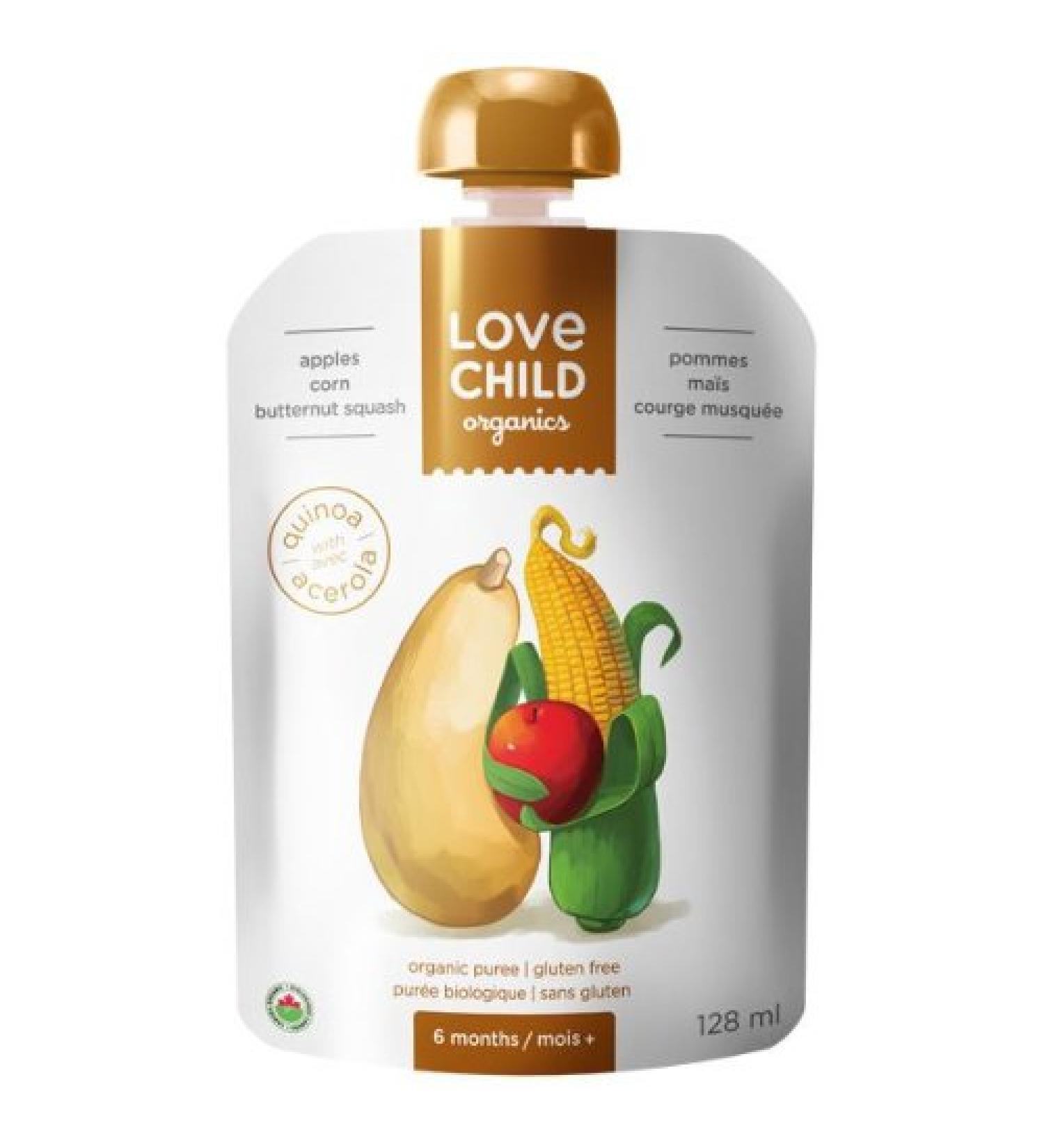 Love Child Organic Purees - Super Blends - Apples Butternut Squash Corn (12x128ml)