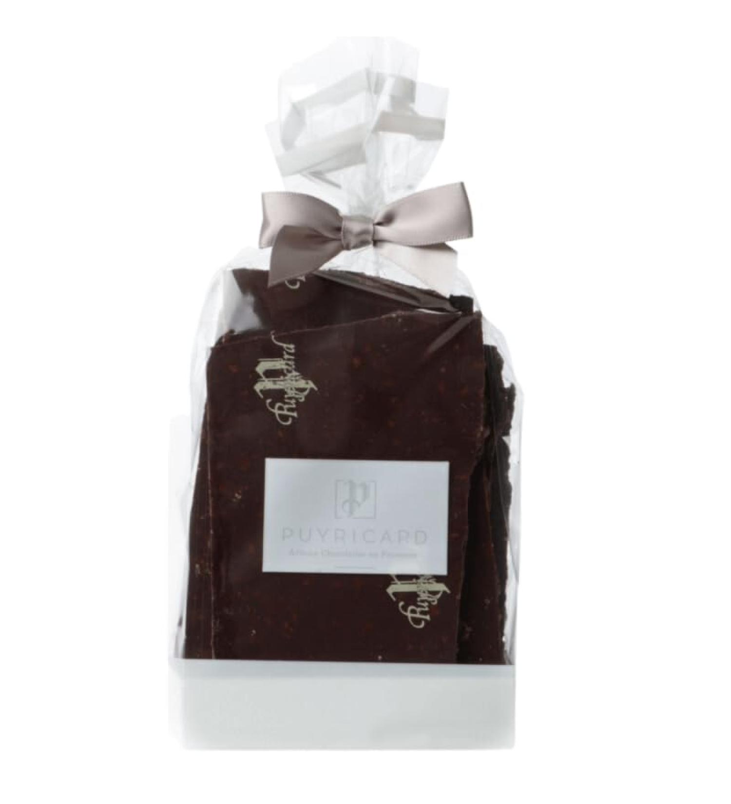 Blocks of dark chocolate and feuillantine 250g