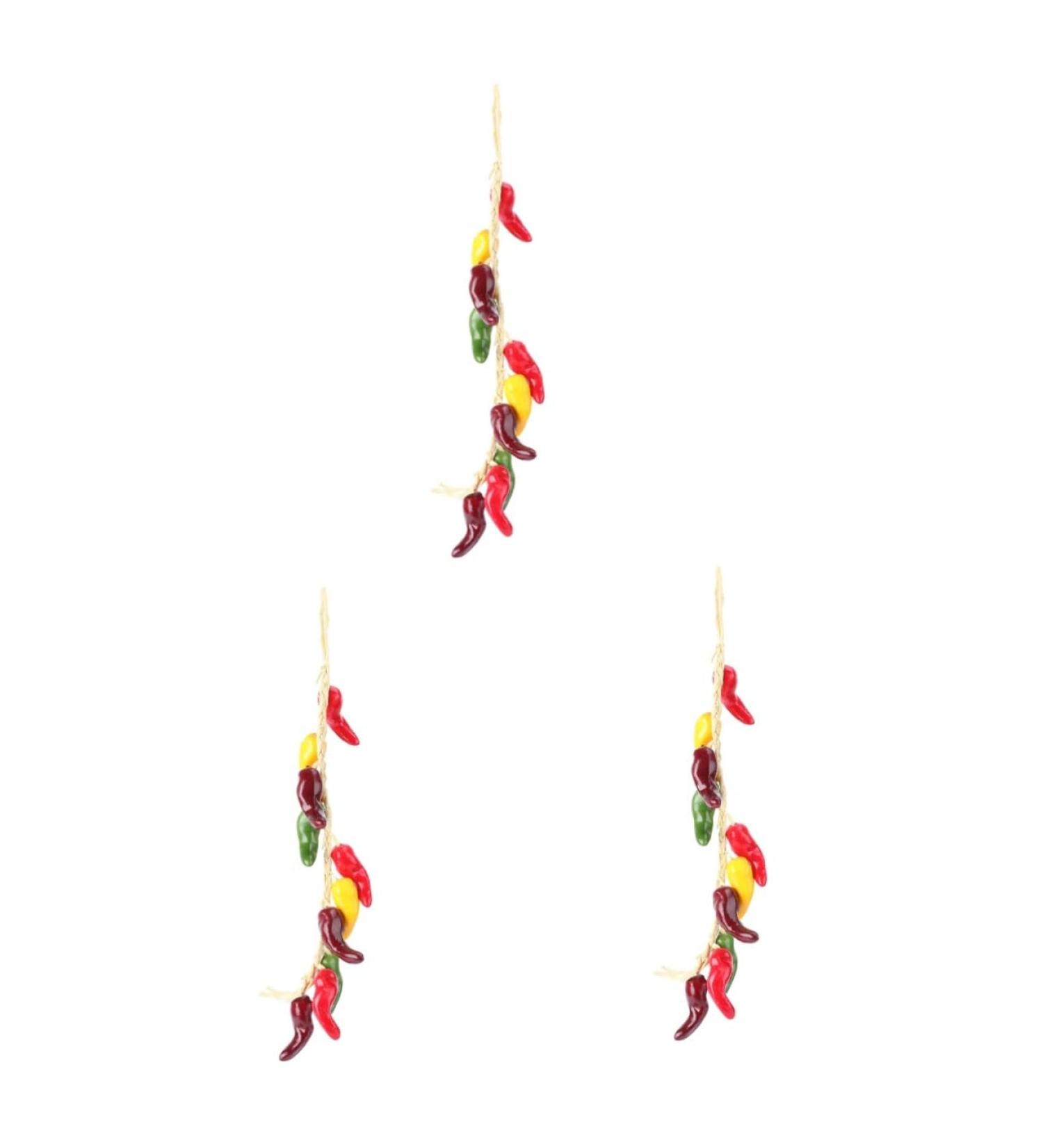 Zerodeko 3 Pcs Fake Chili Skewers Hanging Simulation Chili Pepper Pendant Fruit Decor Mini Decor Chinese Decor Plants Decor Artificiales Para Corn Ornament Vegetable Foam Wreath Colorfulx3pcs 56X5CMx3pcs - Buy Online on GoSupps.com