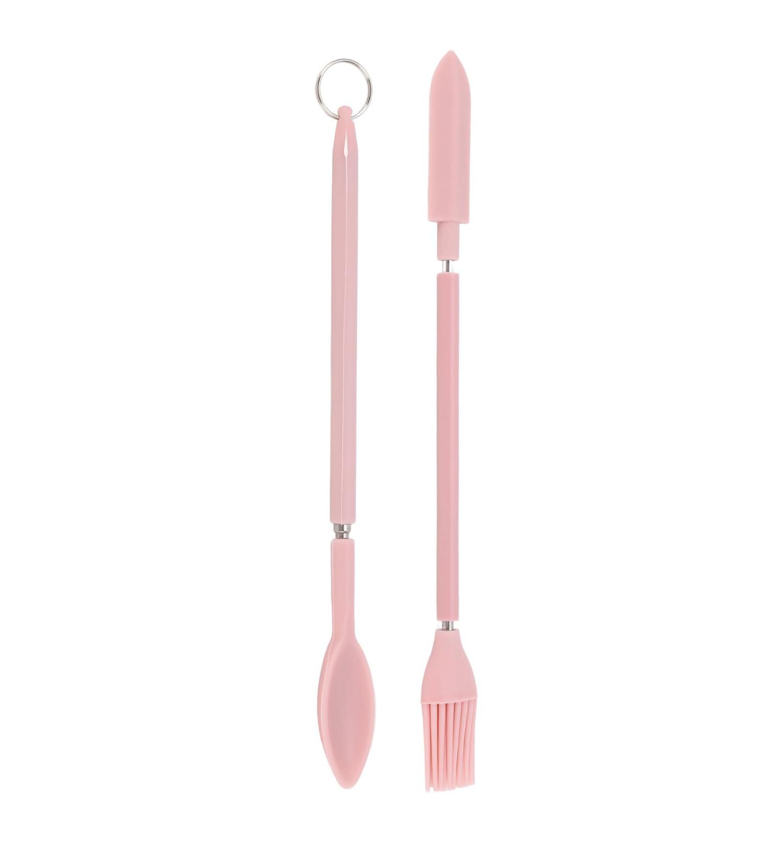 Buy Premium Stainless Steel Make-Up Spatula Set - Telescopic Design & Soft Silicone | Portable & Versatile for Professional Use - Buy Online on GoSupps.com