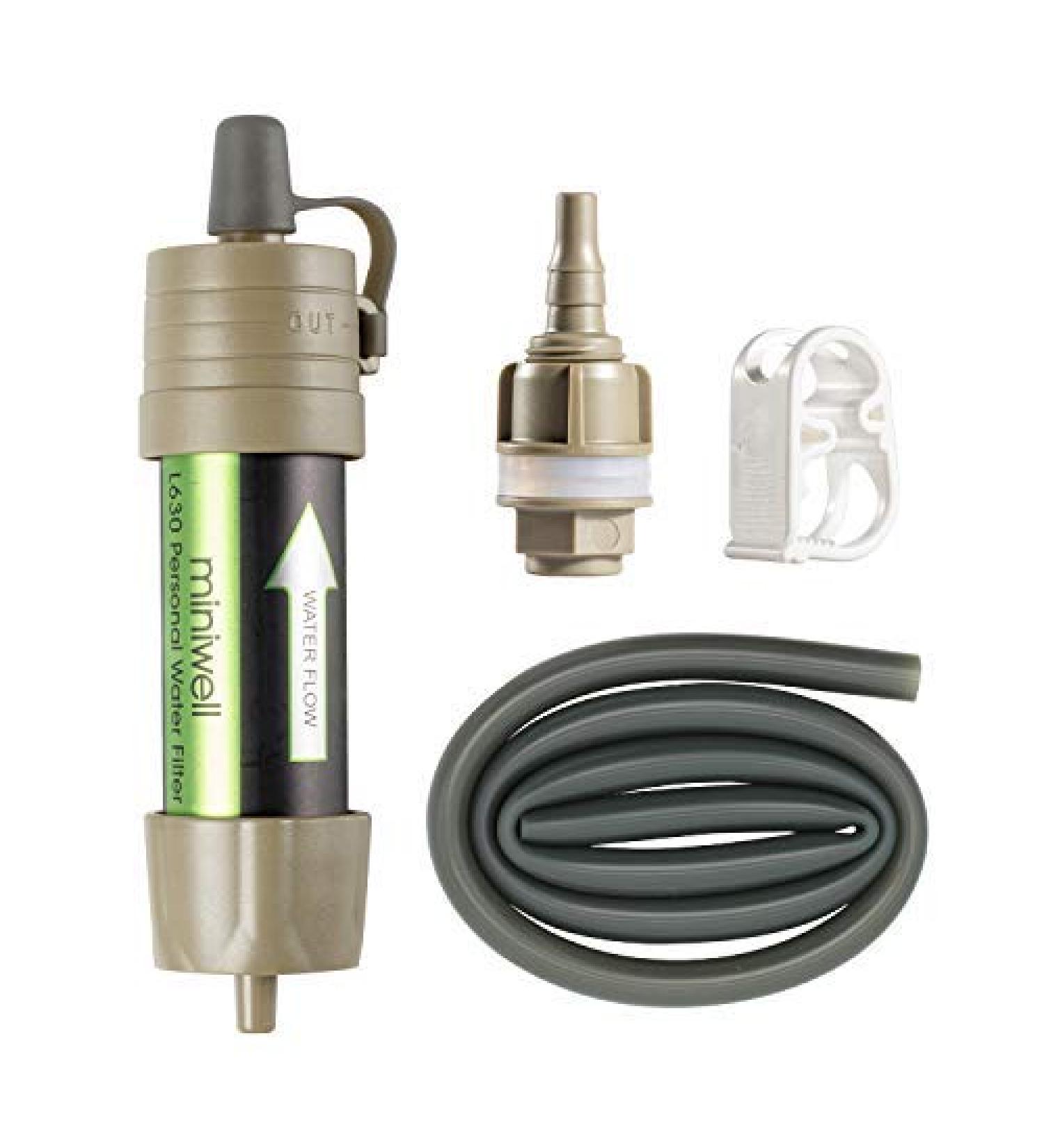 Miniwell Mini Water Filter with Bucket Attachment - Portable Outdoor Water Filter System for Camping & Travel | T V-Tested Water Treatment Solution - Buy Online on GoSupps.com