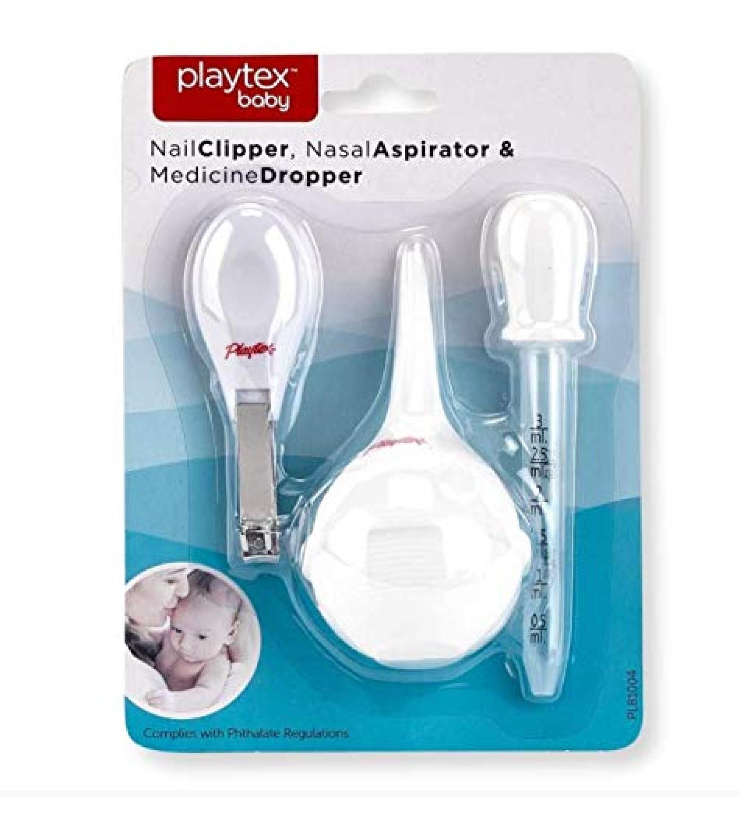Playtex Baby 3 Piece Healthcare Kit: Nail Clipper, Nasal Aspirator, Medicine Dropper Set - Buy Online on GoSupps.com