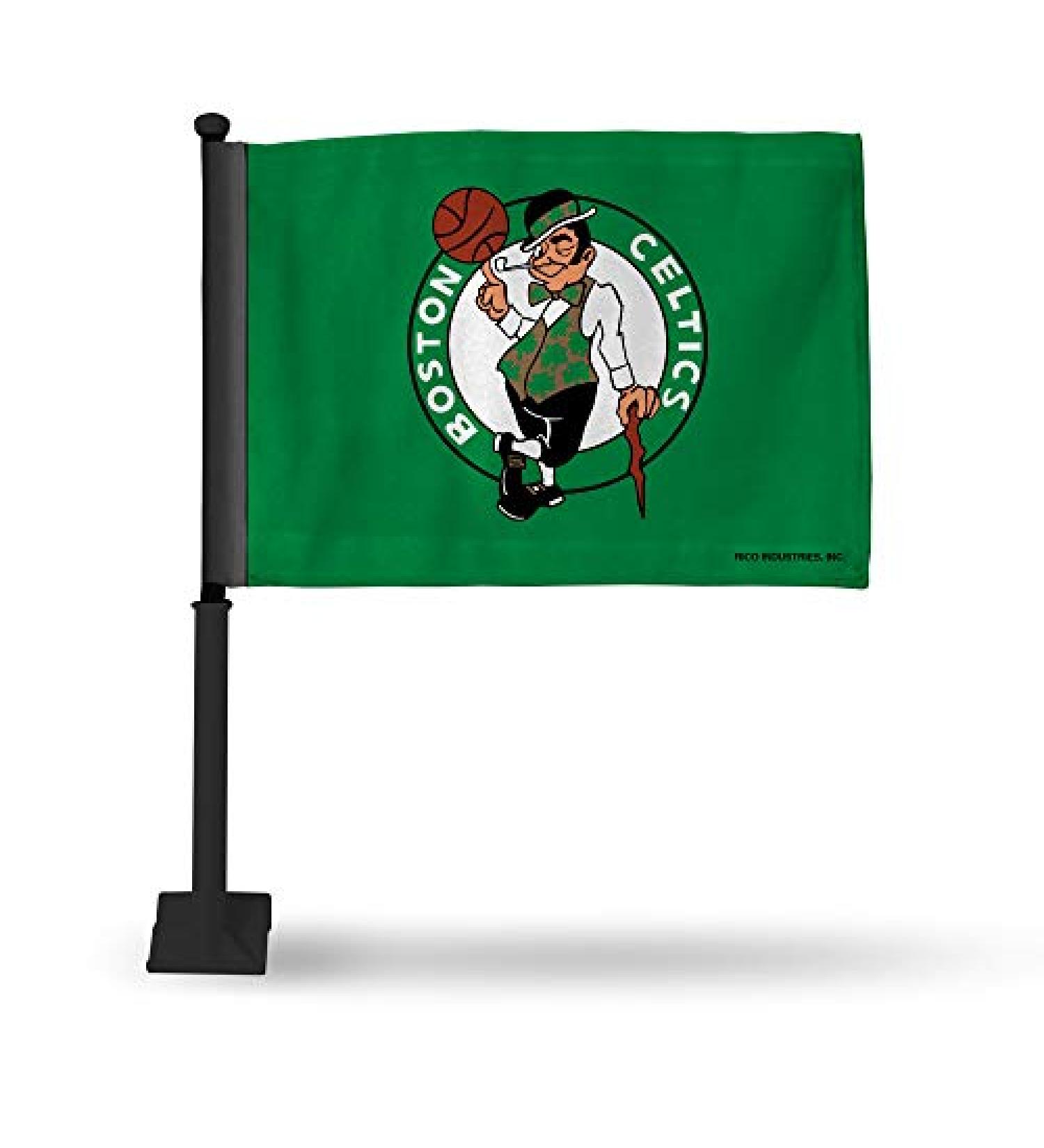 Rico Industries NBA Houston Rockets Black Double Sided Car Flag - 16" x 19" Boston Celtics Black Pole