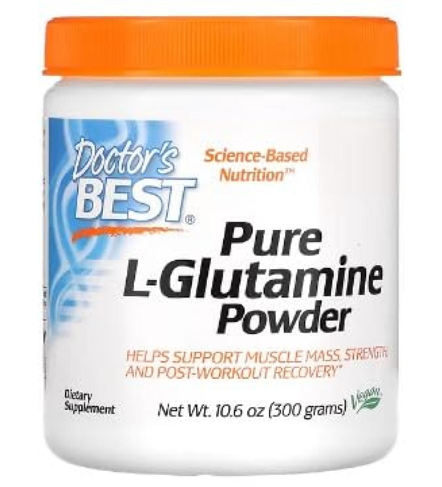 Doctor's Best L-Glutamine Powder - 300g - Support for Muscle Recovery - Buy Online on GoSupps.com
