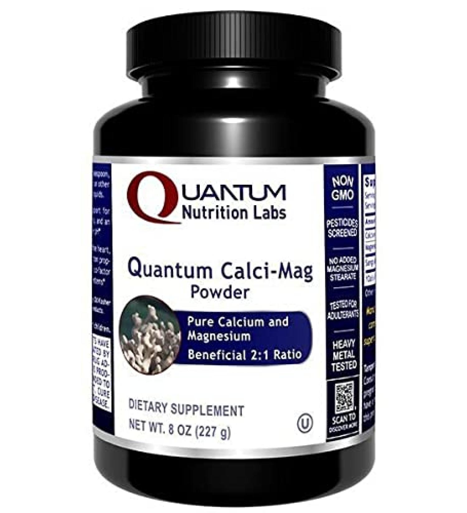 Quantum Calci-Mag Powder - Pure Calcium & Magnesium for Bone, Joint & Teeth Health - 8 Oz - Buy Online on GoSupps.com