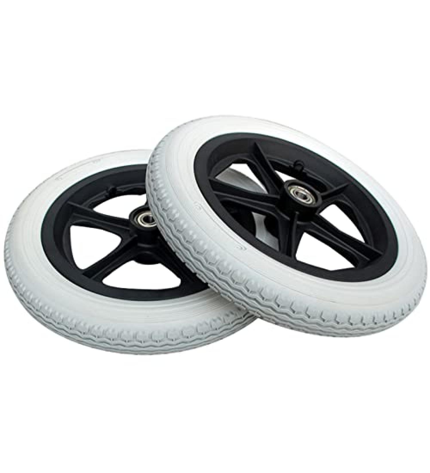12 1/2x2 1/4 Wheelchair Parts Rear Wheel Elderly Disabled Manual Wheelchair Wheel Replacement Wheel Grey PU Solid Wheel (1 Pair) - Buy Online on GoSupps.com