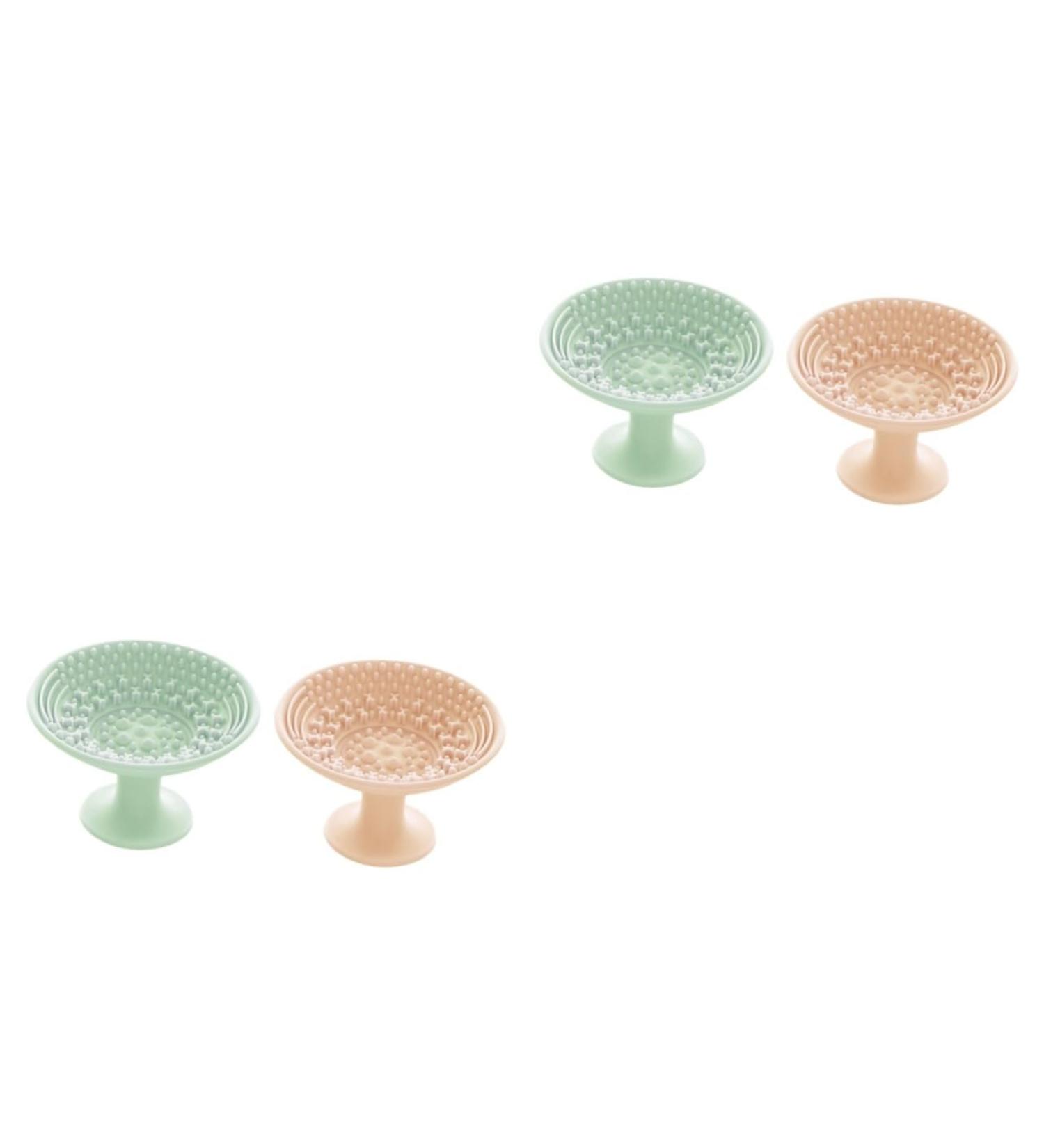 FRCOLOR 4 Pcs Makeup Brush Cleaning Mat - Silicone Scrub Pad & Suction Plate for Easy Brush Cleansing | Portable Makeup Accessories - Buy Online on GoSupps.com