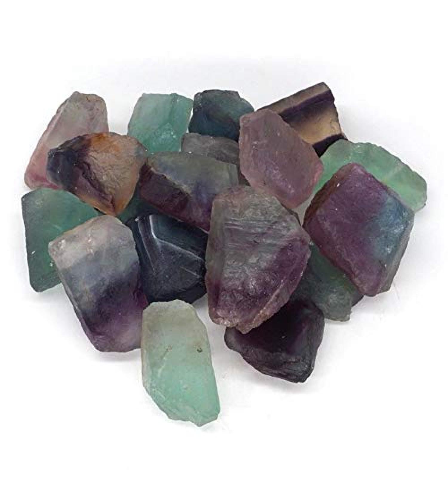 200g Tumbled Natural Colored Fluorite Crystal Stone Rough Raw Minerals Specimen Full of Texture - Buy Online on GoSupps.com