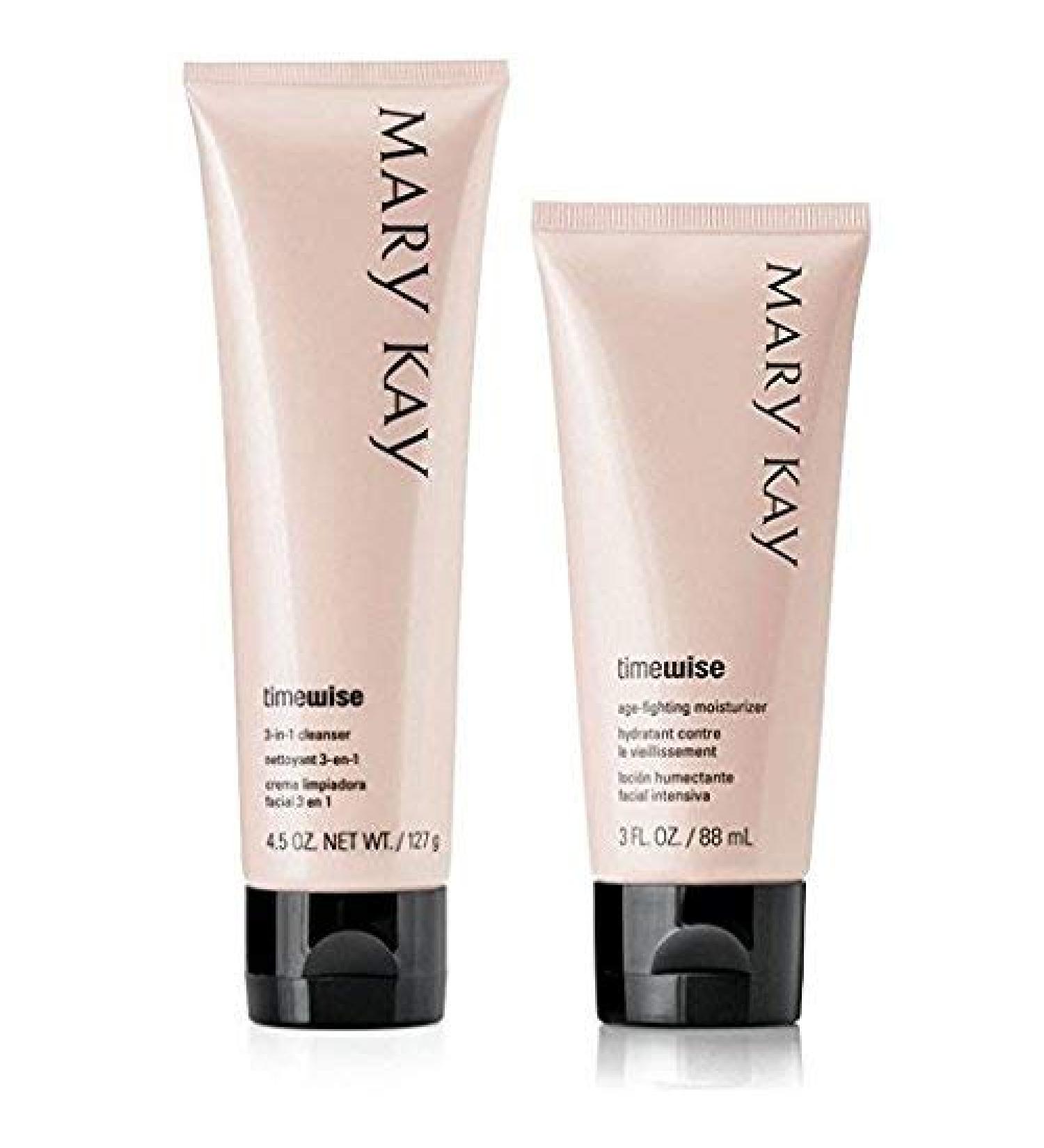Mary Kay Timewise Age-fighting Moisturizer & 3 in 1 Cleanser Normal to Dry Skin Full Size Set