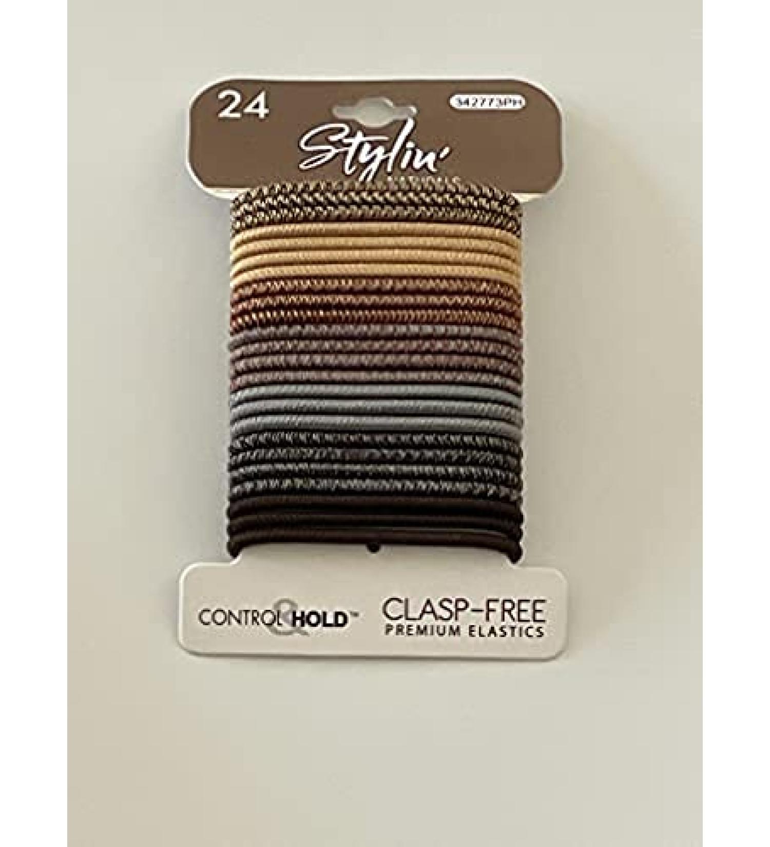 Stylin Naturals Clasp-Free Premium Hair Elastics - 24 Pack (Neutral Heather) - Buy Online on GoSupps.com