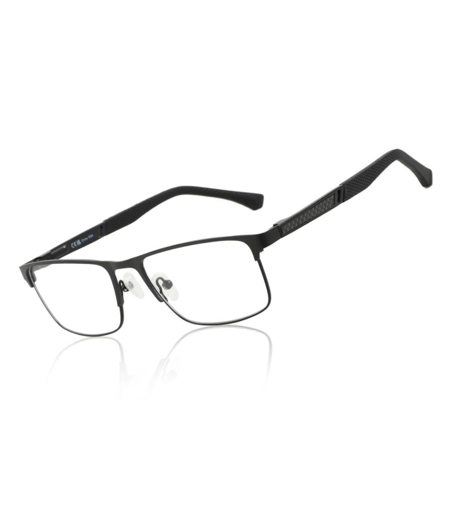 ZENOTTIC Blue Light Reading Glasses for Men - Trendy Square Metal Frame Anti-Glare Black Computer Readers 0.0x - Stylish & Comfortable Eyewear for Digital Protection - Buy Online on GoSupps.com