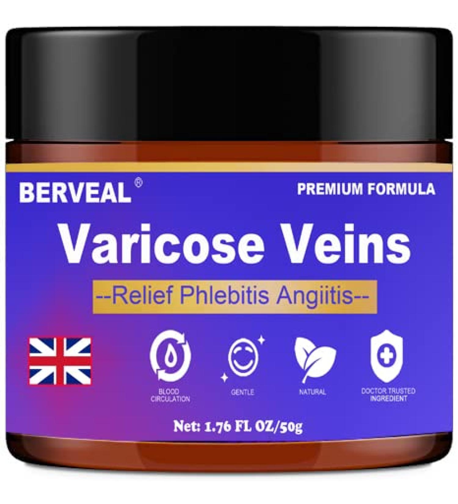 Varicose Veins Cream & Spider Veins Repair - Improve Blood Circulation & Soothe Itching - 1.76 OZ - Buy Online on GoSupps.com