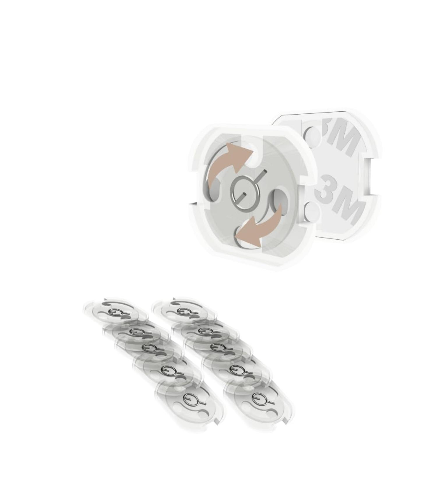 10x Socket Fuse Plug - In Protection | Extra Strong Child Lock Transparent | Tinos Rotary Mechanics Schuko - Buy Online on GoSupps.com