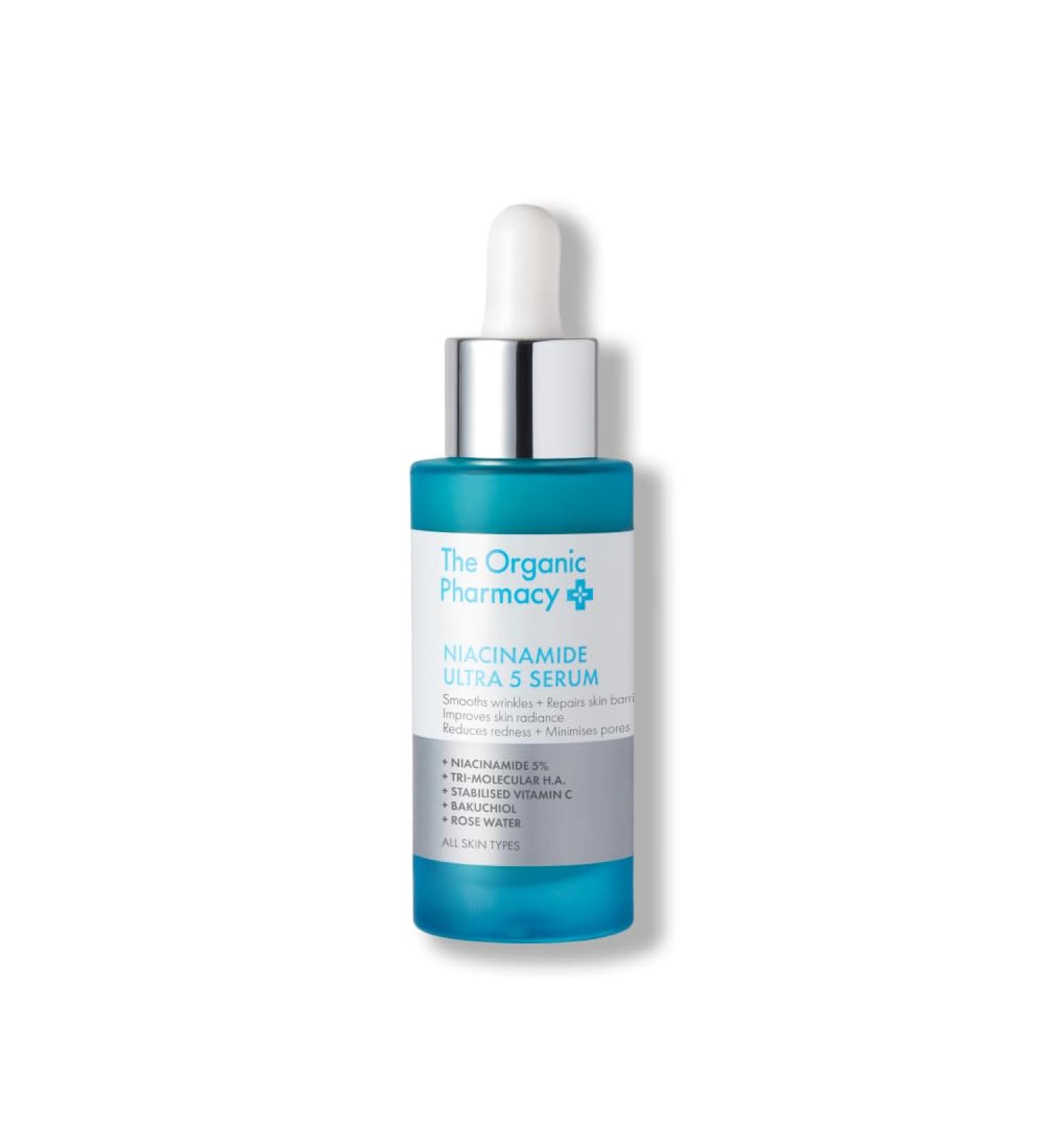 The Organic Pharmacy Niacinamide Ultra 5 Serum 30ml -Anti Aging 5% Niacinamide Repair skin barrier Organic 83.7% Natural 93.8% - Buy Online on GoSupps.com