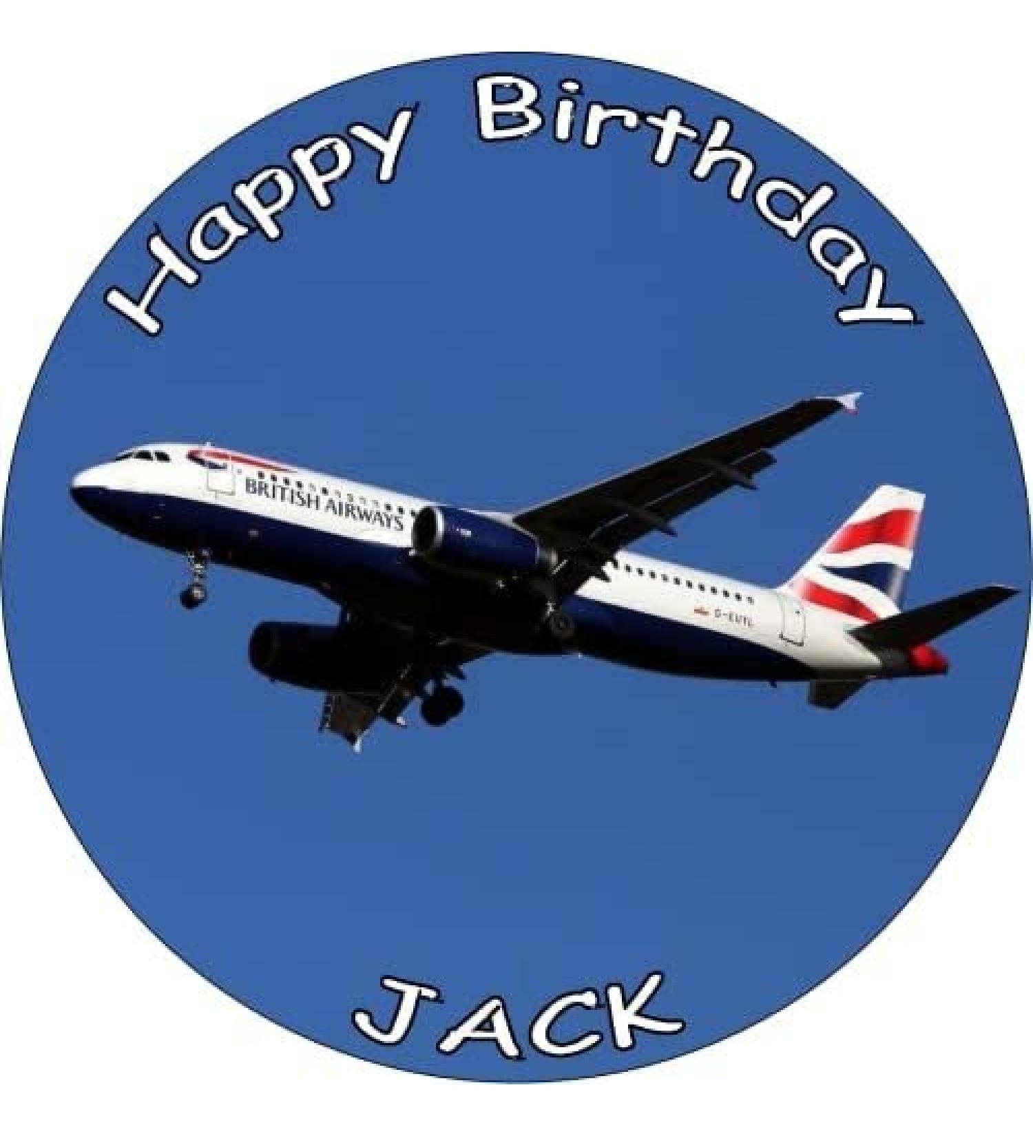 AEROPLANE JET 7.5 PREMIUM Edible ICING Cake Topper AIRLINER AIRPLANE D2