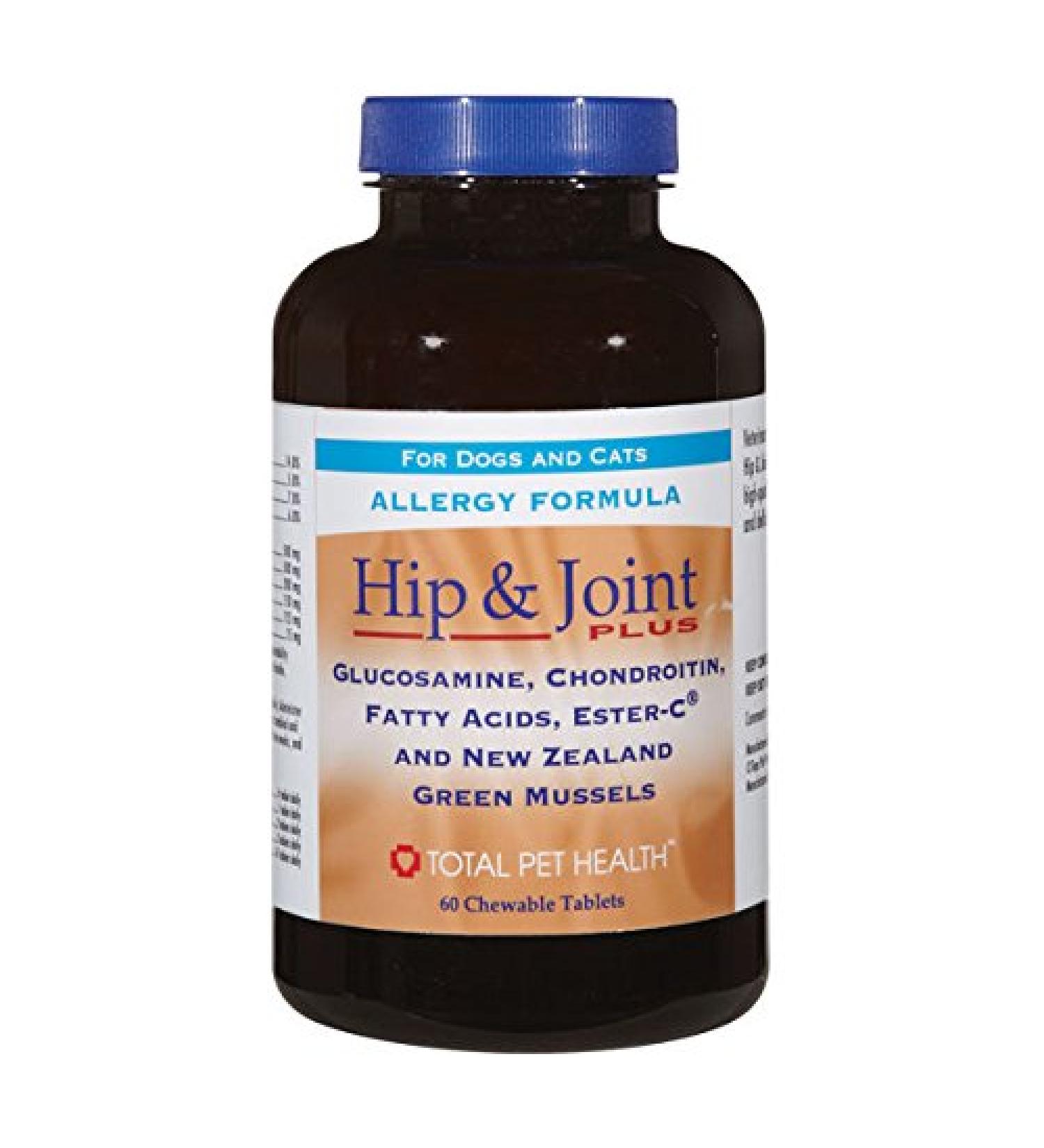 Dog and Cat Supplements Hypoallergenic Hip & Joint Plus Tablets 60 Count