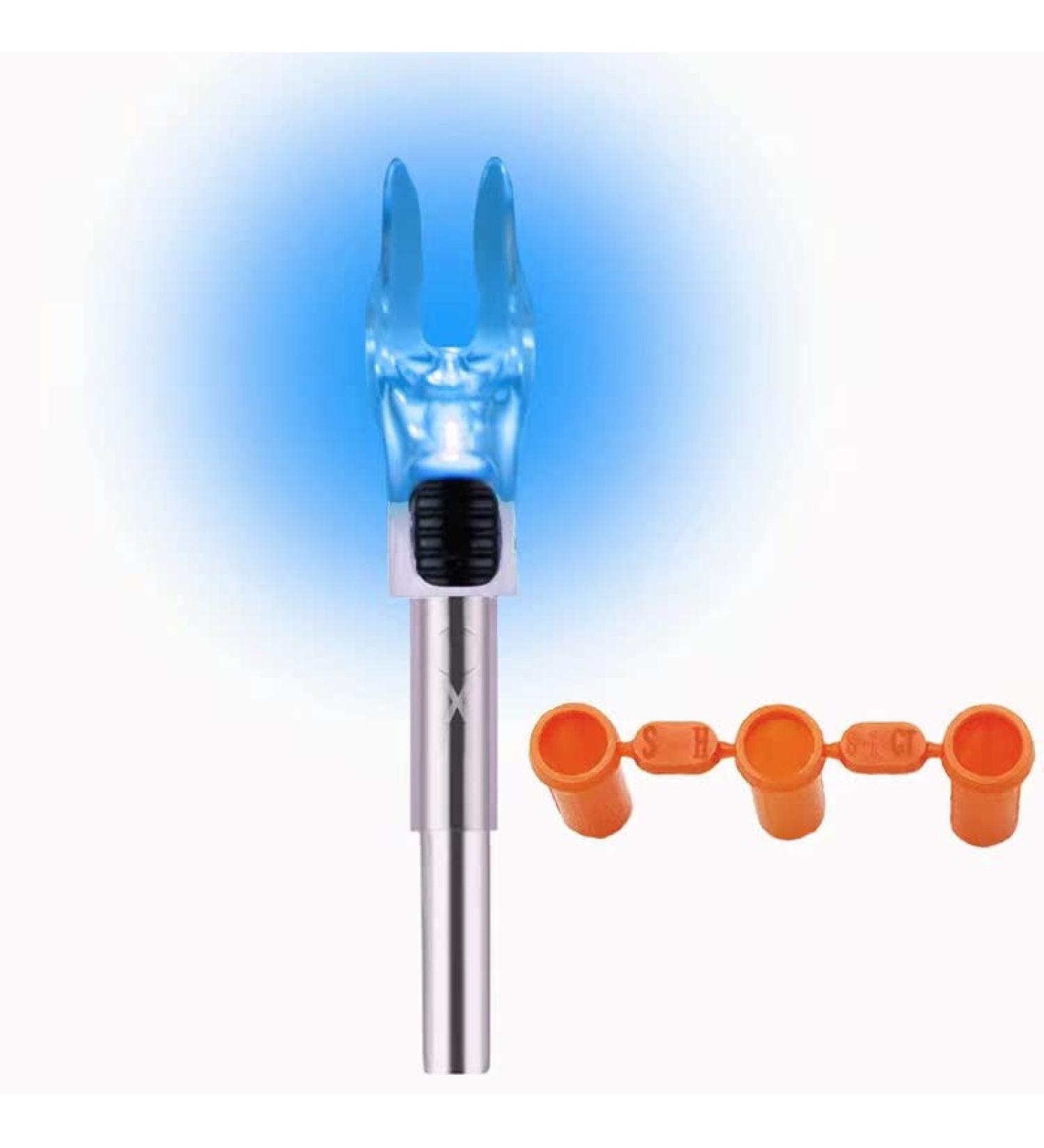 DEEPOWER X Lighted Nocks for Arrows .204/.233/.244/.246 - 4 Pack with ON/Off Switch and H S GT Bushings - Blue - Buy Online on GoSupps.com
