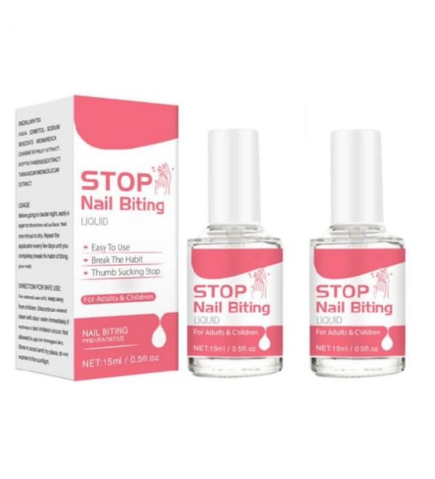 Sirseon 2 x Nail Chewing Stopper 15 ml bitter antinail chewing polish for adults and children protection against fingernail biting and thumb sucking longlasting formula for home school and work - Buy Online on GoSupps.com